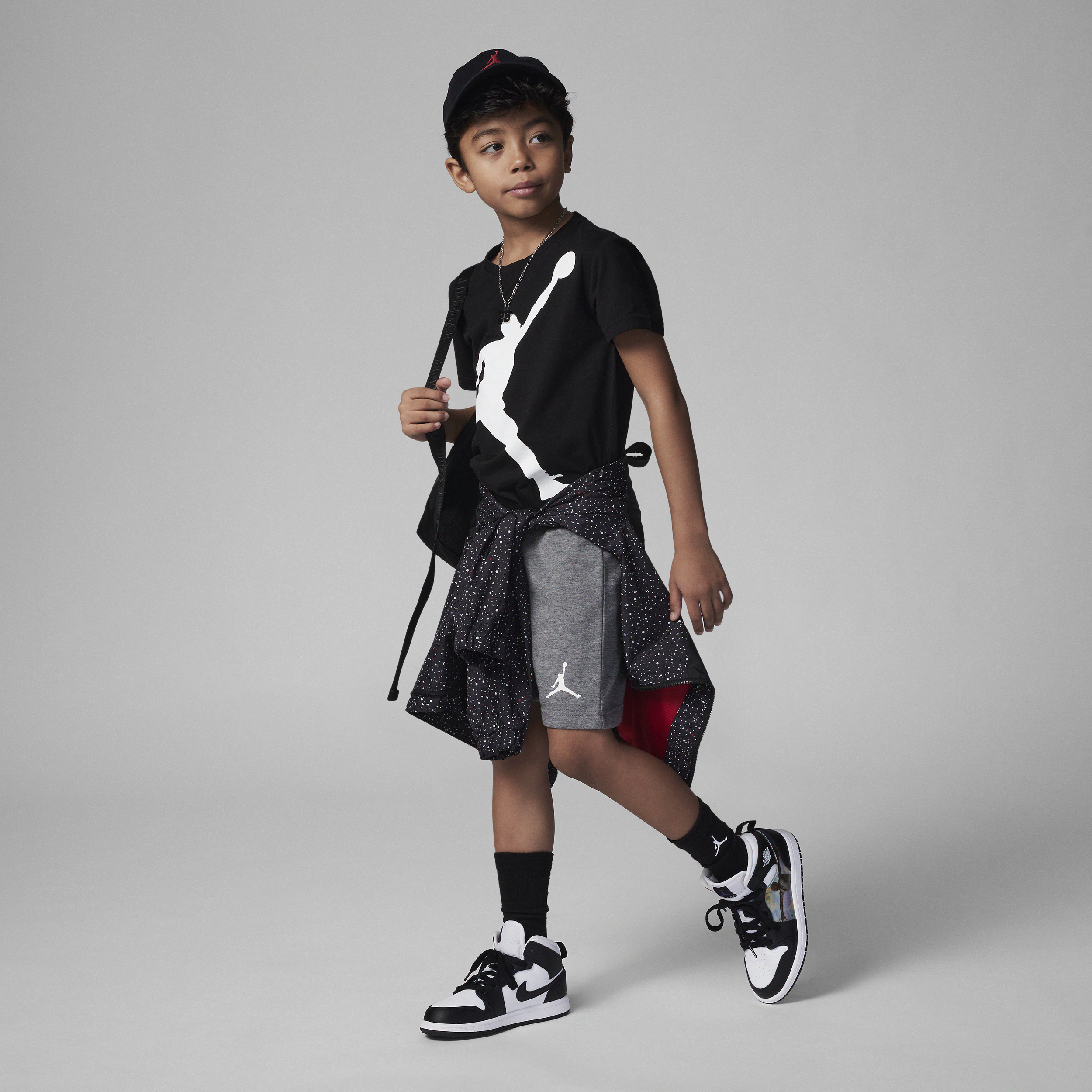 Jordan Kids' Toddler Boys 2-piece Jumbo Jumpman T-shirt And Shorts Set In Carbon Heather