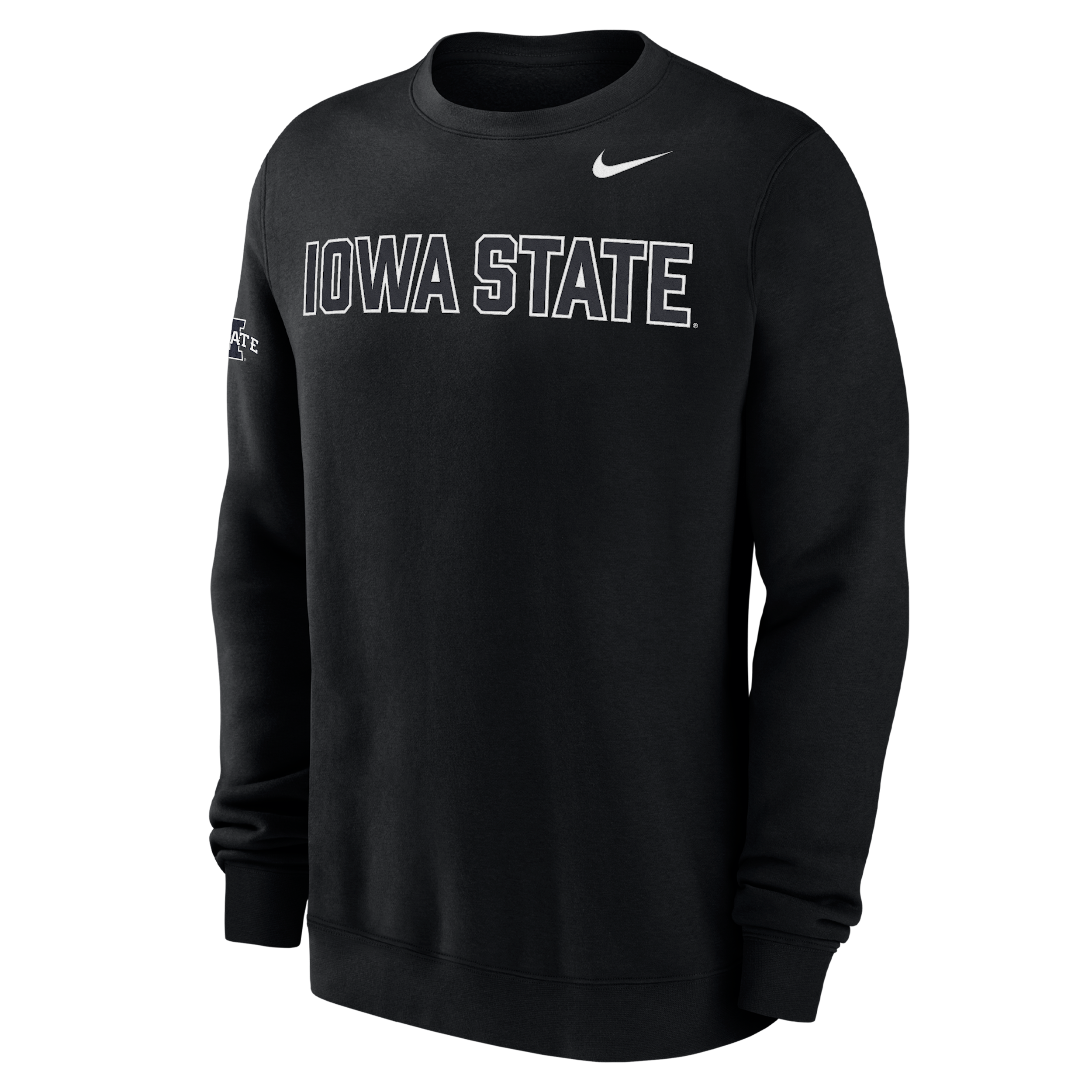 Nike Iowa State Club Fleece  Men's College Crew-neck Sweatshirt In Black