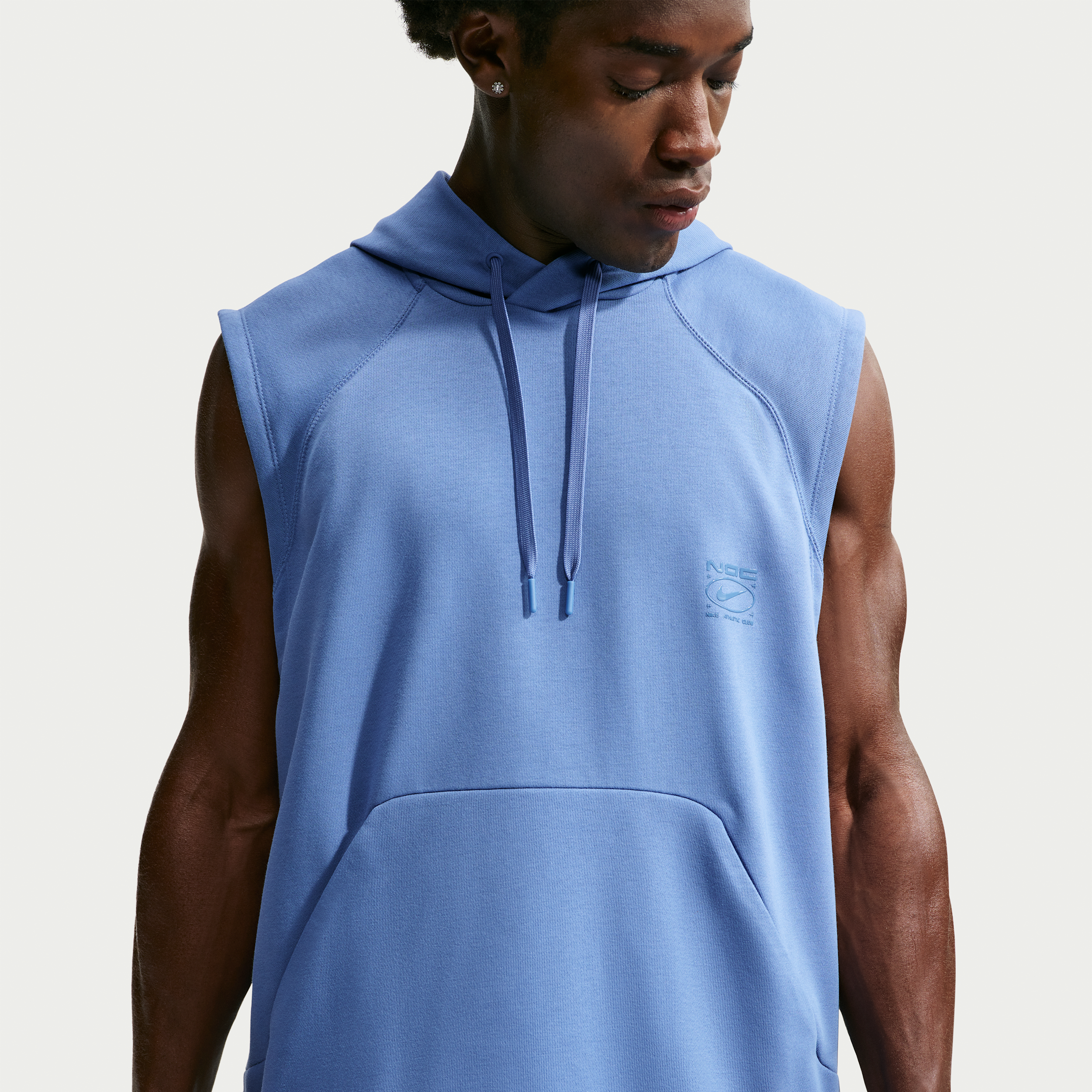 Nike Men's N.A.C. Dri-FIT Fleece Sleeveless Training Hoodie in Blue | IQ5551-459
