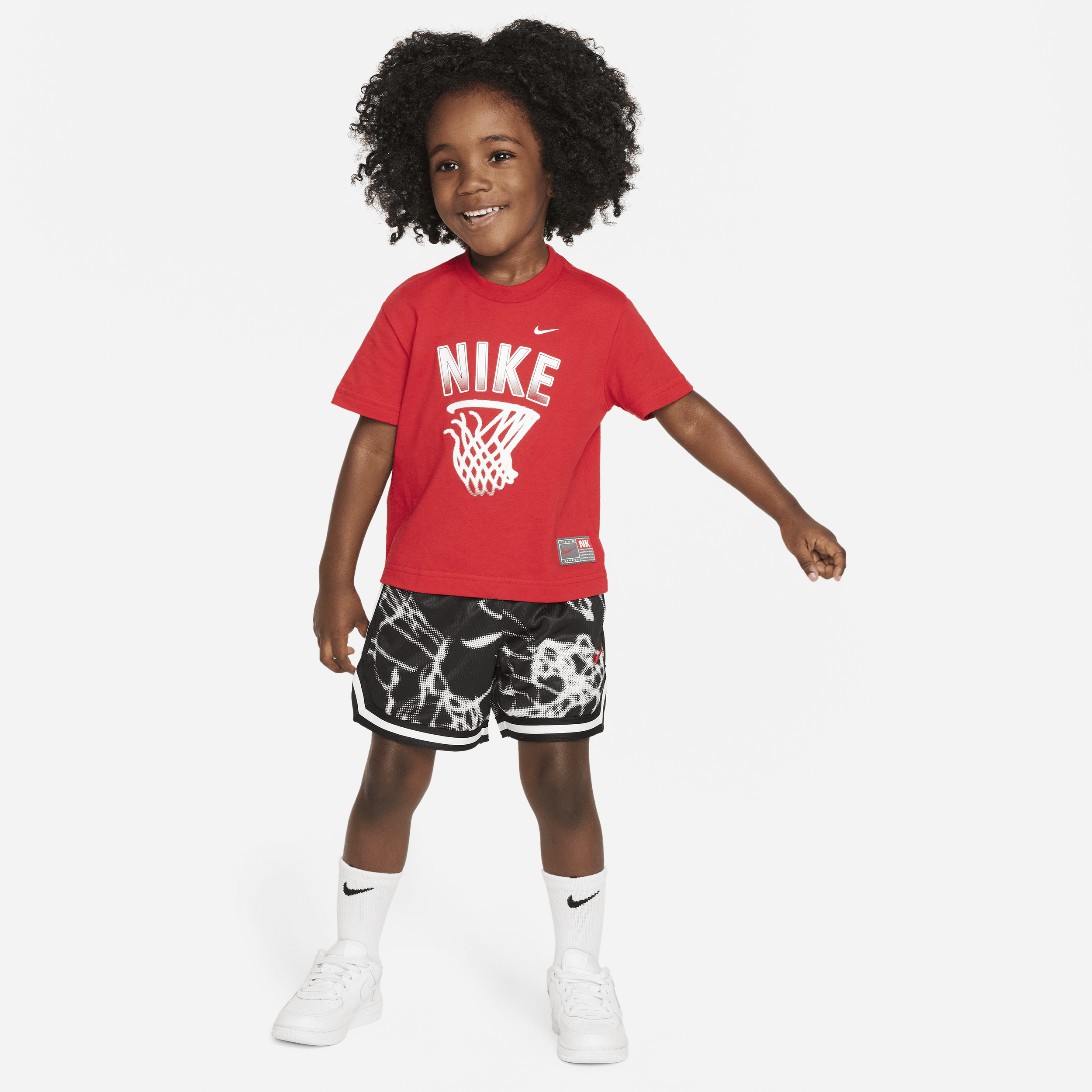 Nike Babies' Dri-fit Culture Of Basketball Toddler 2-piece Mesh Shorts Set In Black