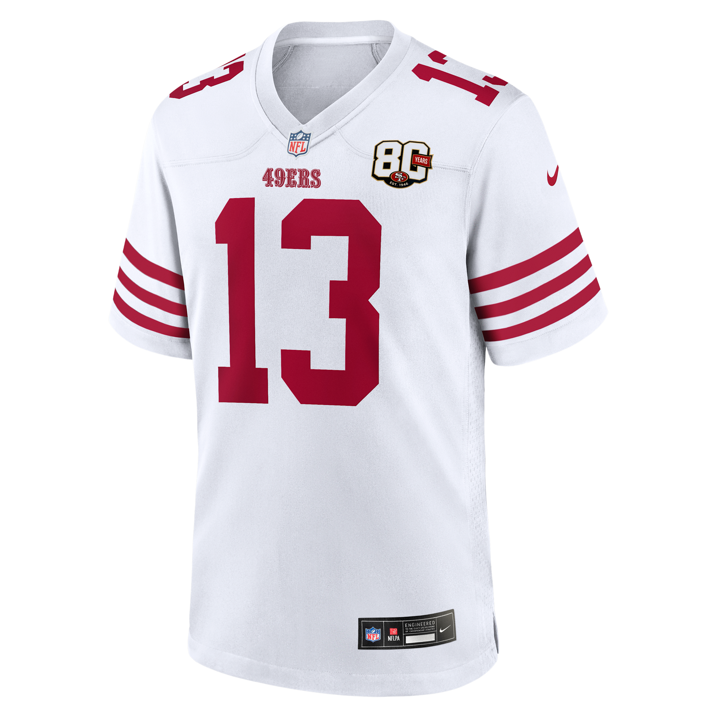 Brock Purdy San Francisco 49ers 80th Anniversary Nike Men's NFL Game Jersey in White | 67NMSAGR9BF-WN2