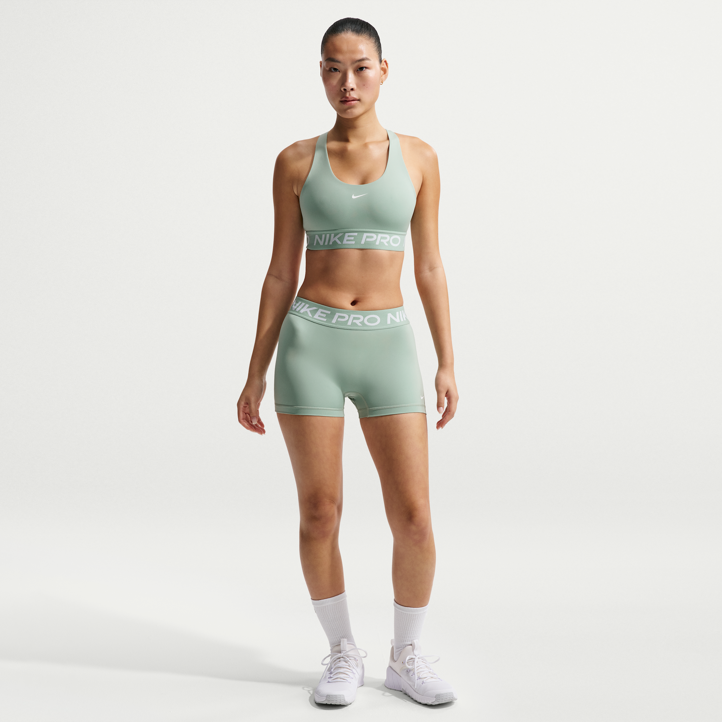 Women's Nike Pro Mid-Rise 3" Biker Shorts in Green | IQ1037-006