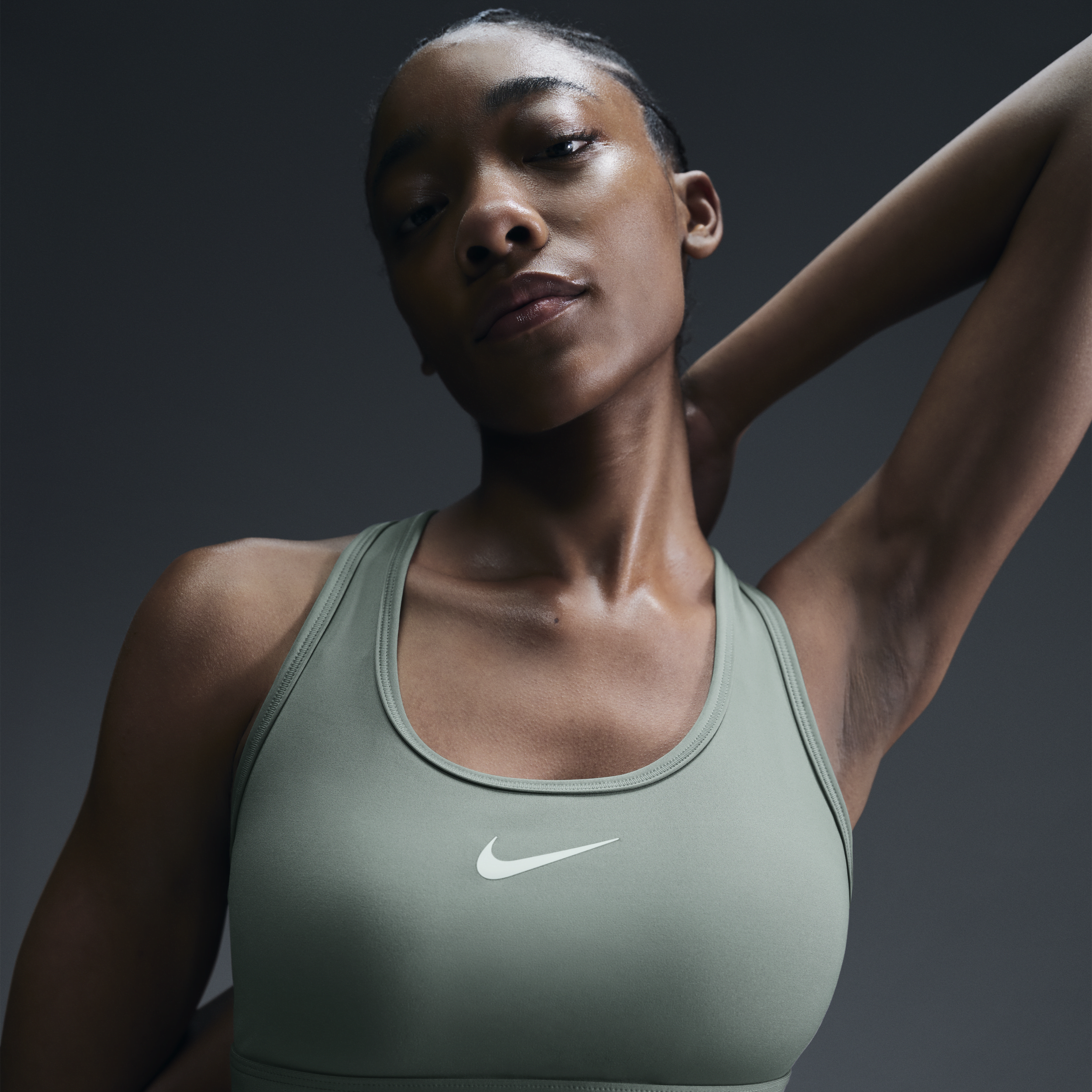 Nike Women's Swoosh Medium Support Padded Sports Bra In Green