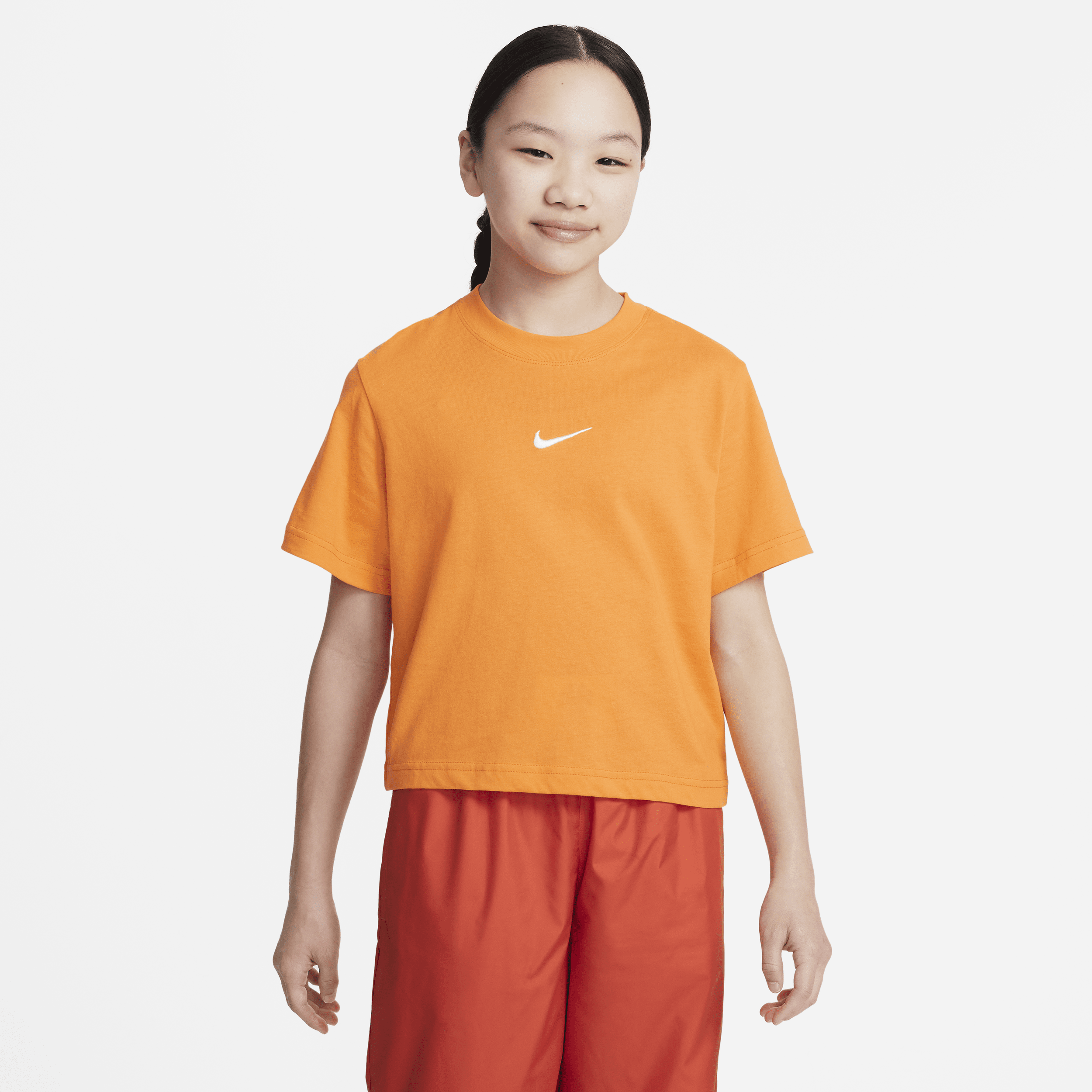 Nike Sportswear Big Kids' (girls') T-shirt In Orange