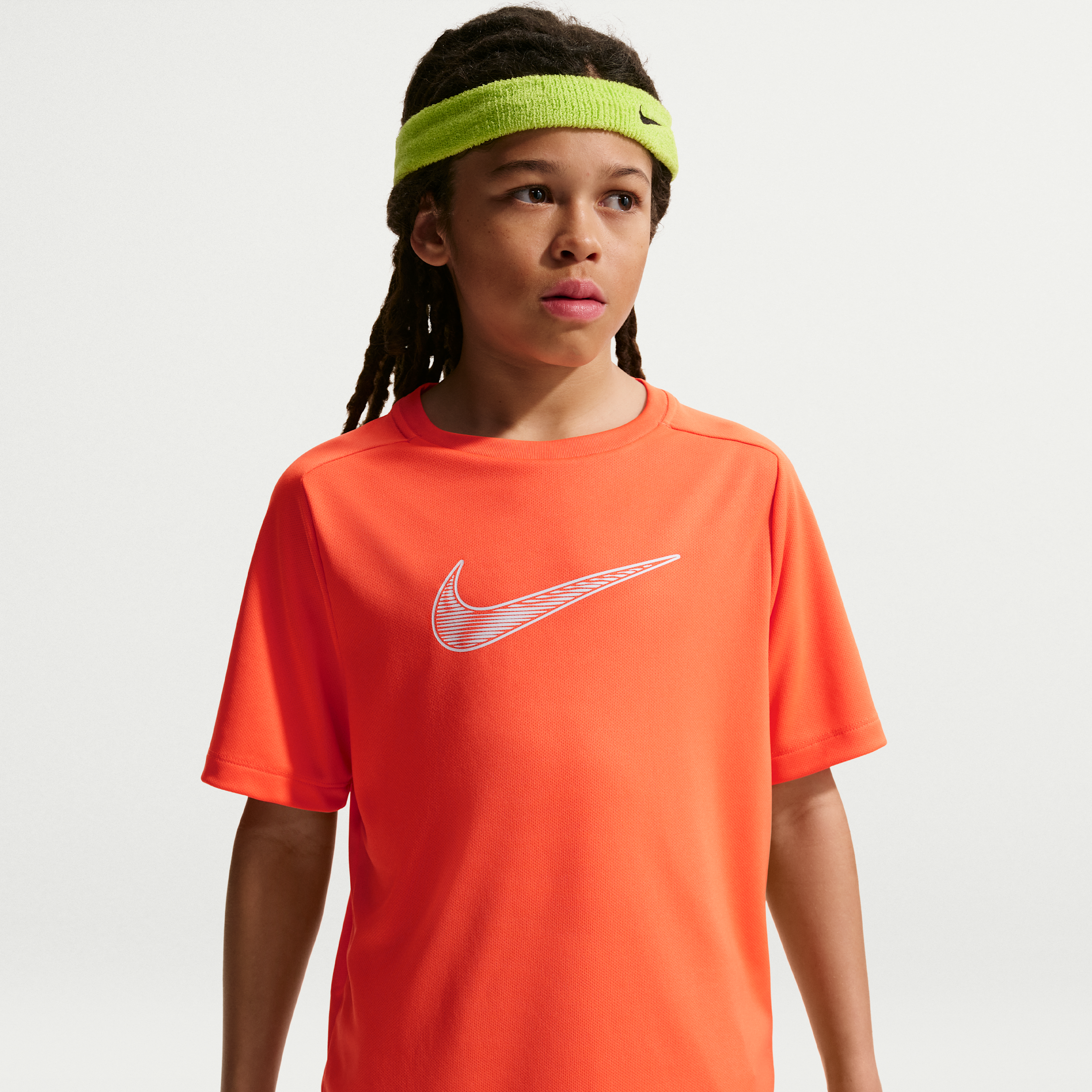 Nike Multi Big Kids' (Boys') Dri-FIT Short-Sleeve Training Top in Orange | IF2430-842