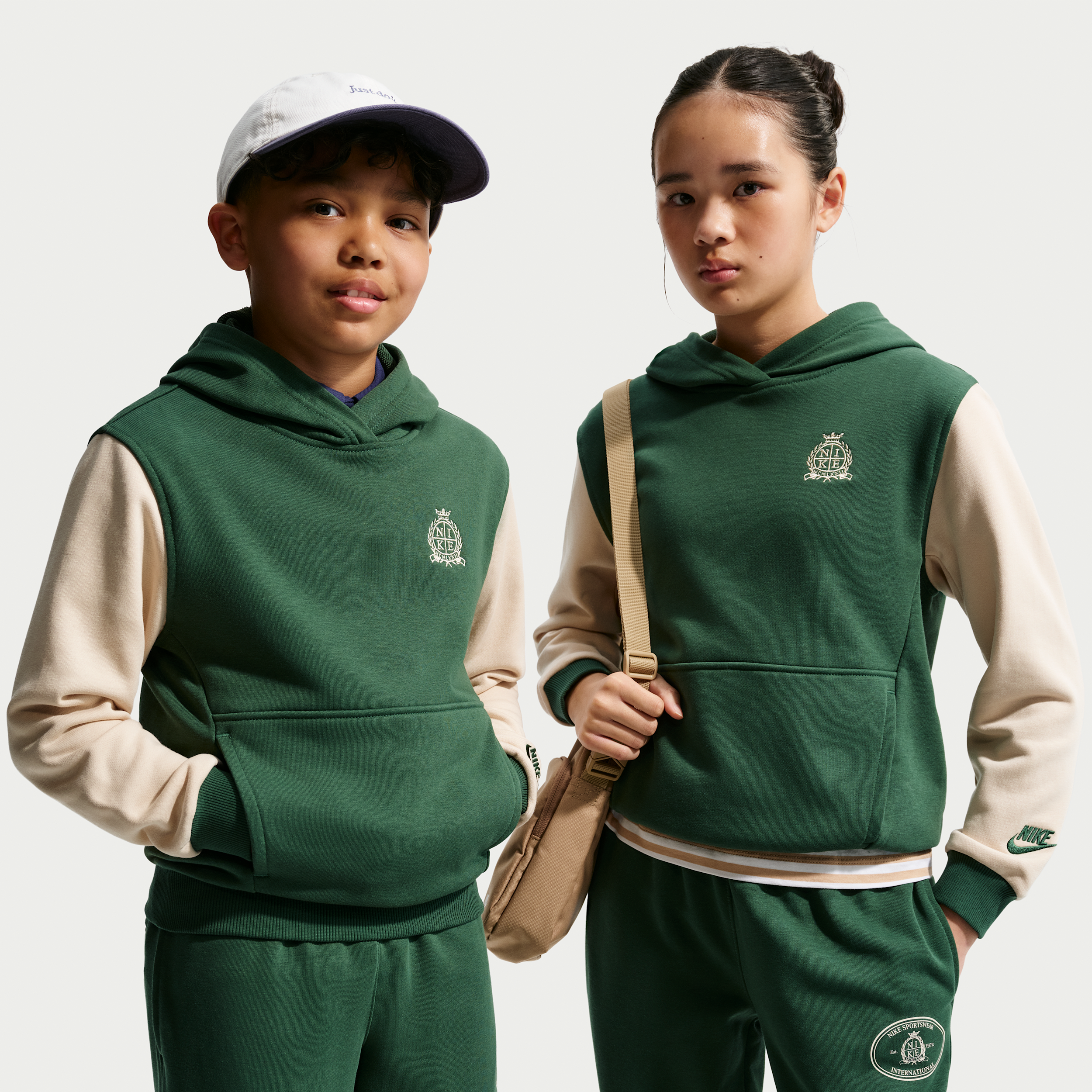 Nike Sportswear Club Big Kids' French Terry Hoodie in Green | IV5263-323