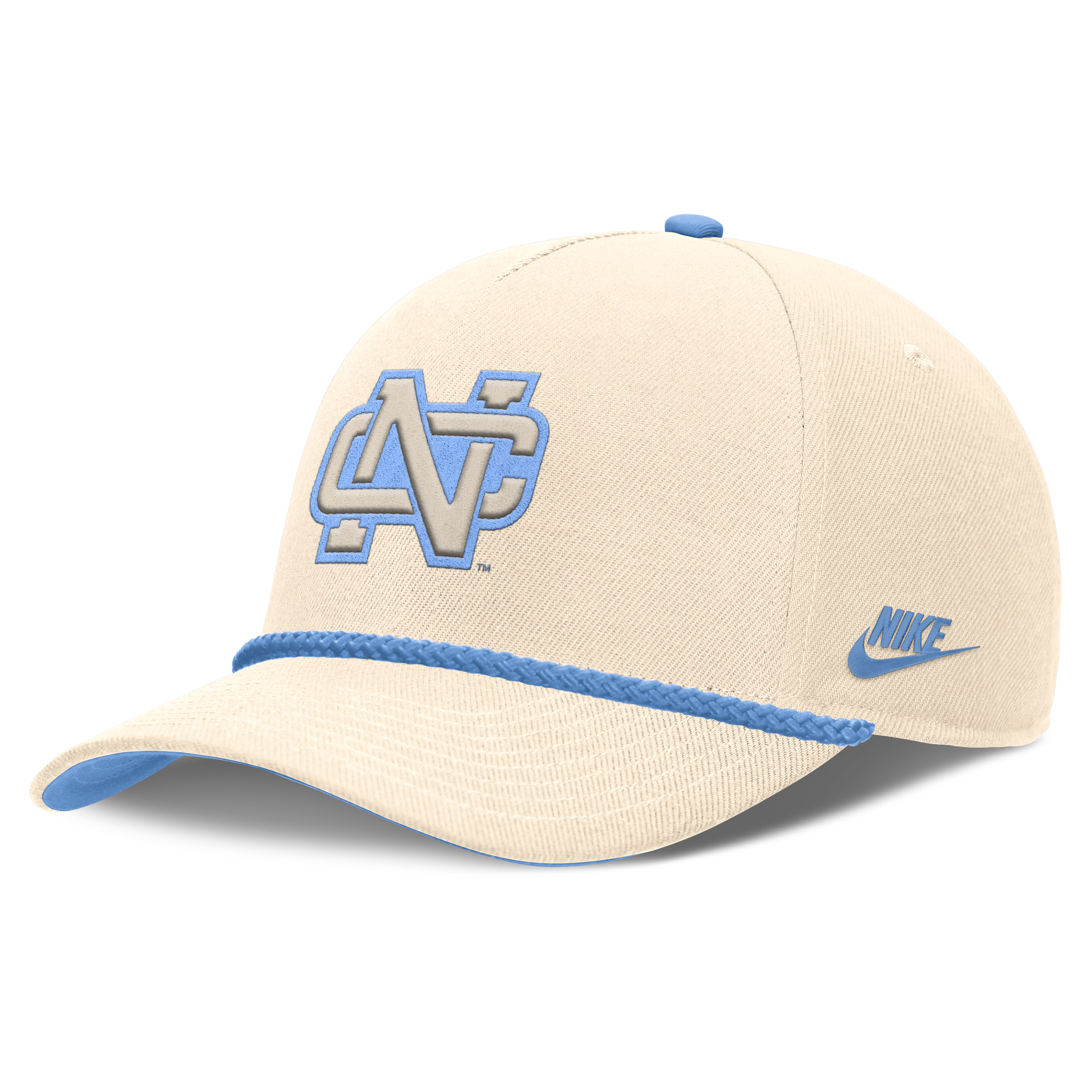 Men's and Women's Nike Natural North Carolina Tar Heels Legacy Vintage Rope Rise Adjustable Hat - Natural, Light Blue