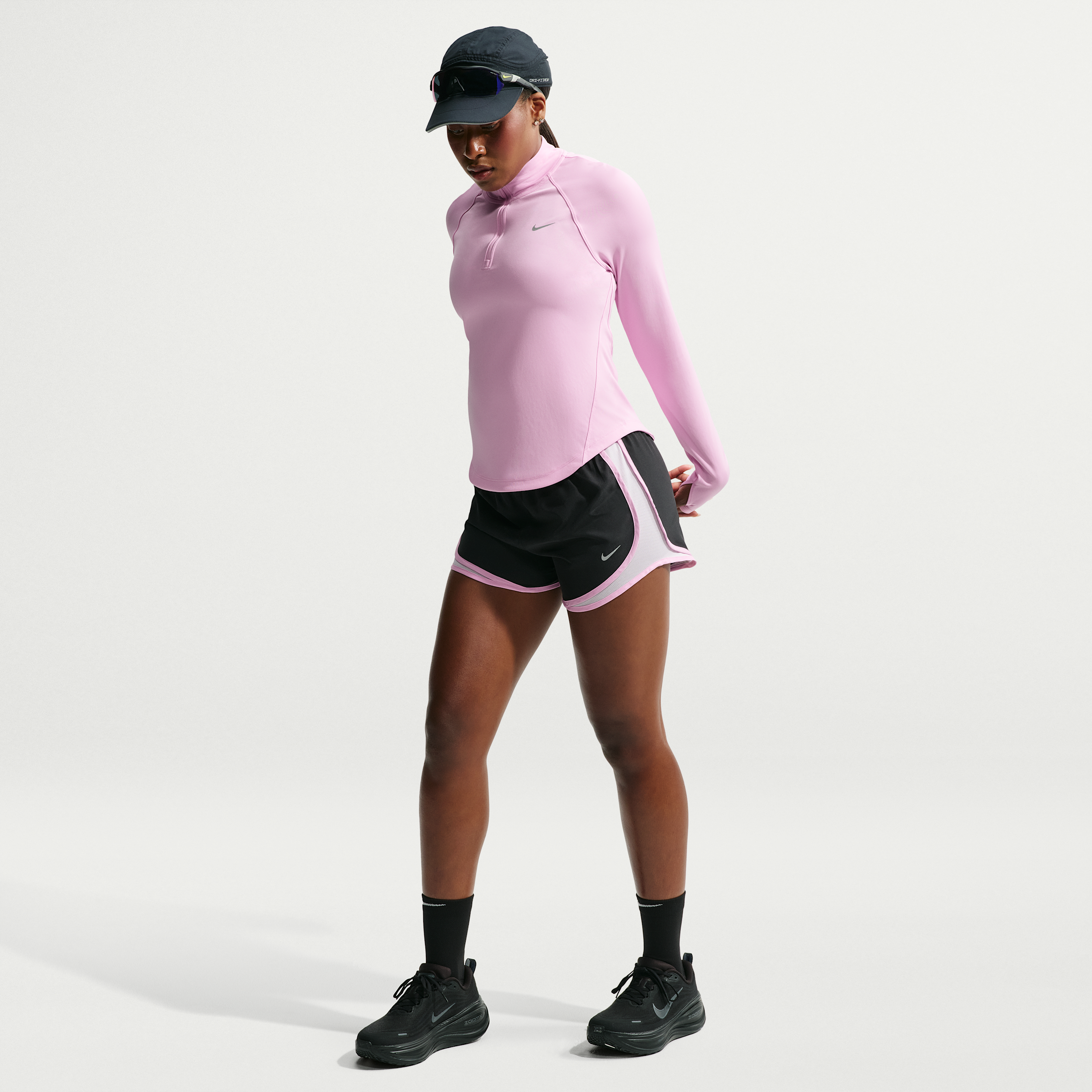 Nike Women's Tempo Dri-FIT Mid-Rise Brief-Lined Running Shorts in Black | HM6096-016