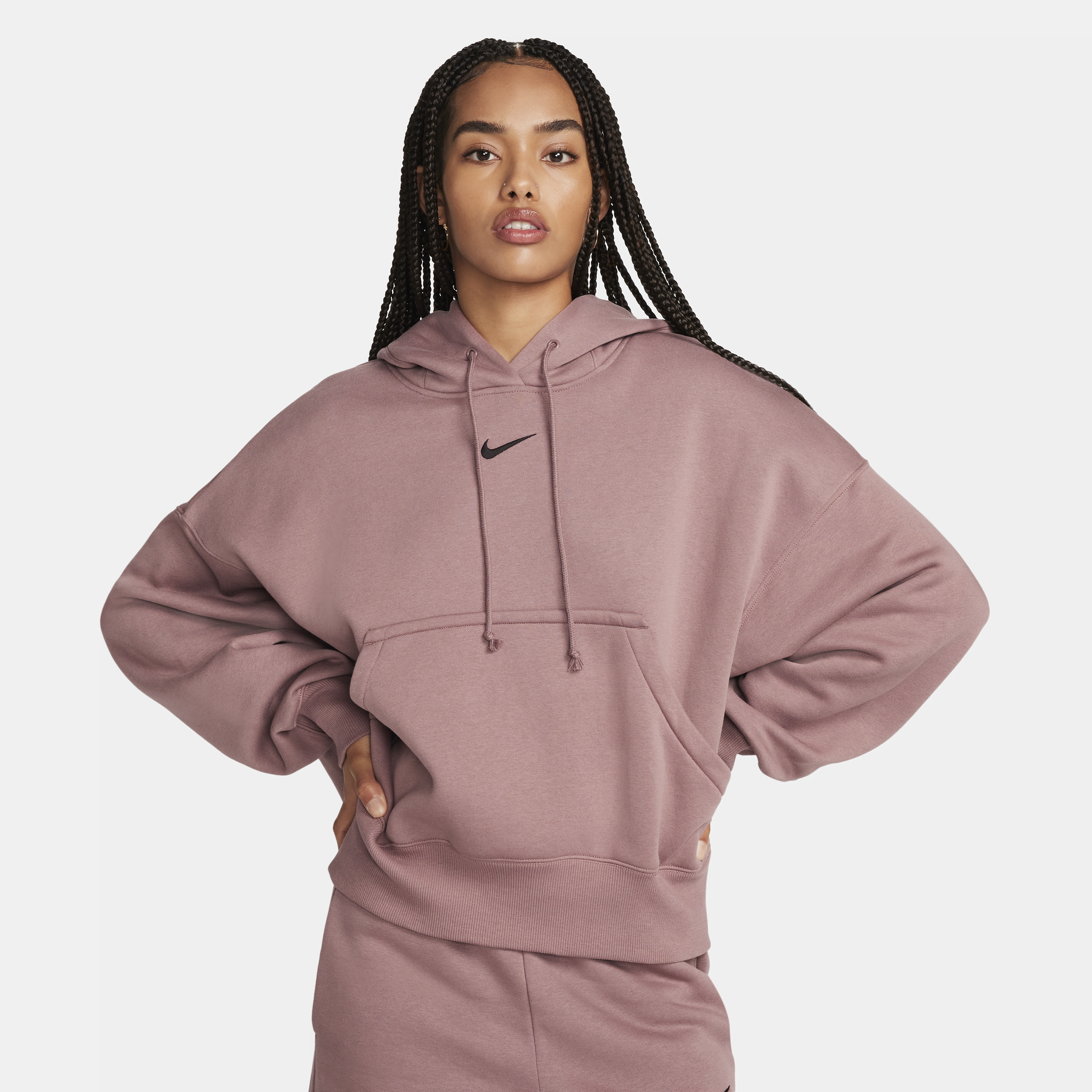 Shop Nike Women's  Sportswear Phoenix Fleece Over-oversized Pullover Hoodie In Purple