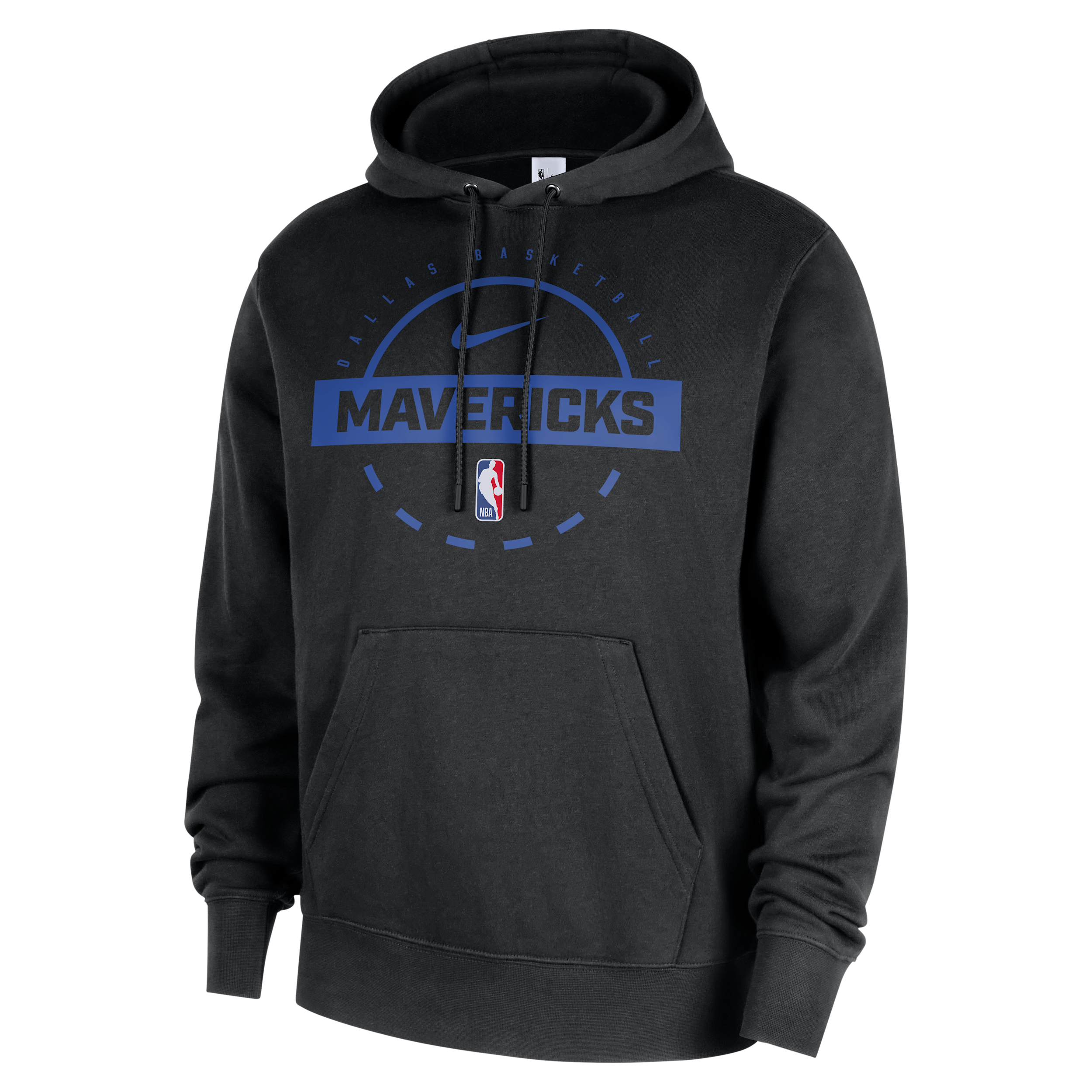 Nike Dallas Mavericks Club  Men's Nba Practice Pullover Hoodie In Black