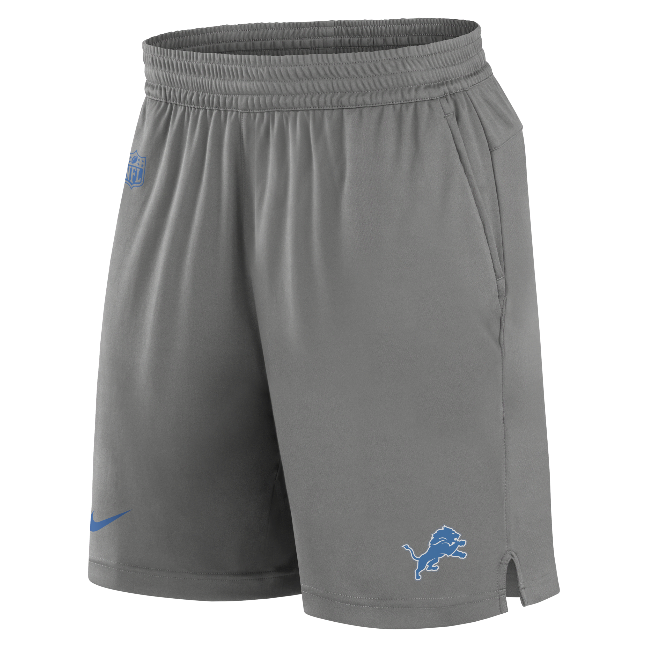 Nike Men's Dri-Fit Sideline (NFL Detroit Lions) Shorts in Grey, Size: Medium | 00LQ01P9S-075