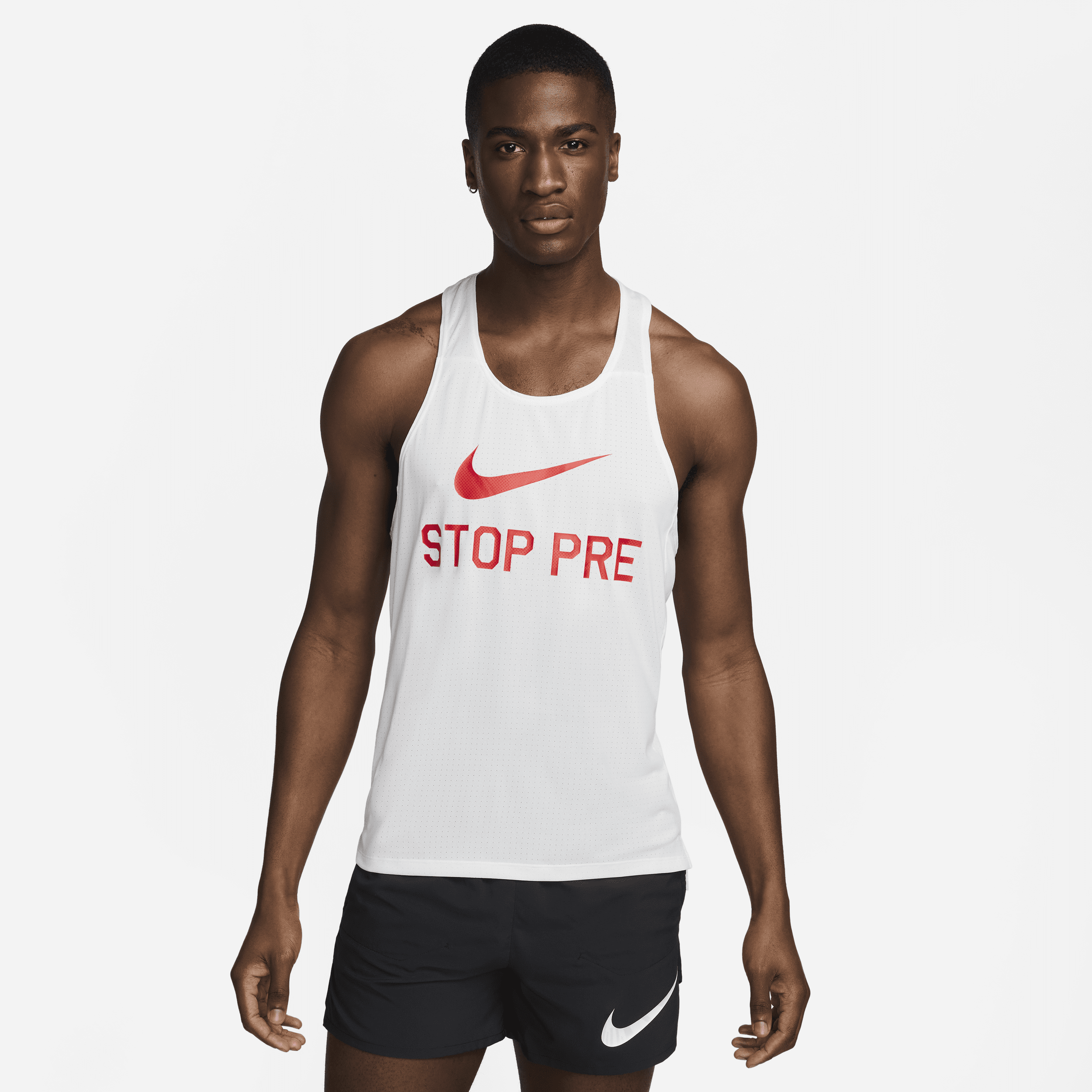 Shop Nike Men's Fast Run Energy Running Singlet In White