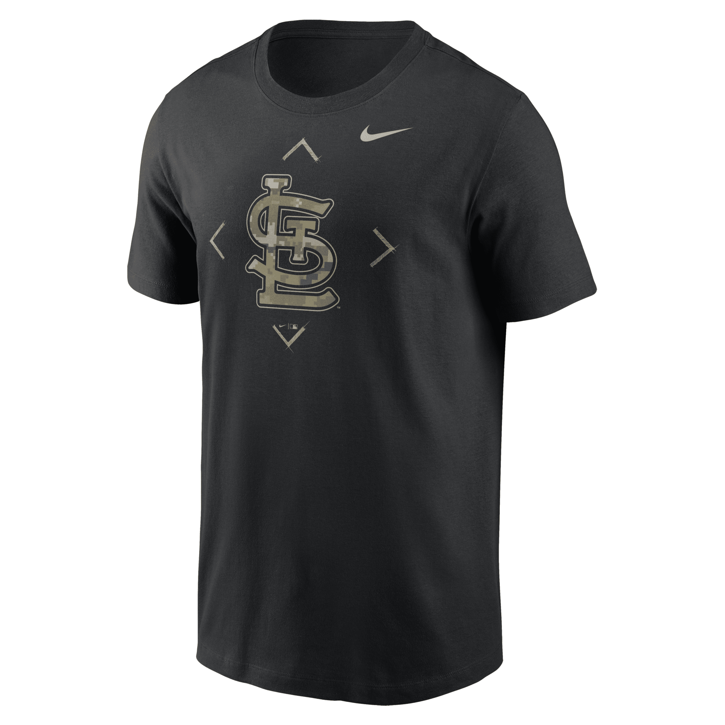 Shop Nike St. Louis Cardinals Camo Logo  Men's Mlb T-shirt In Black