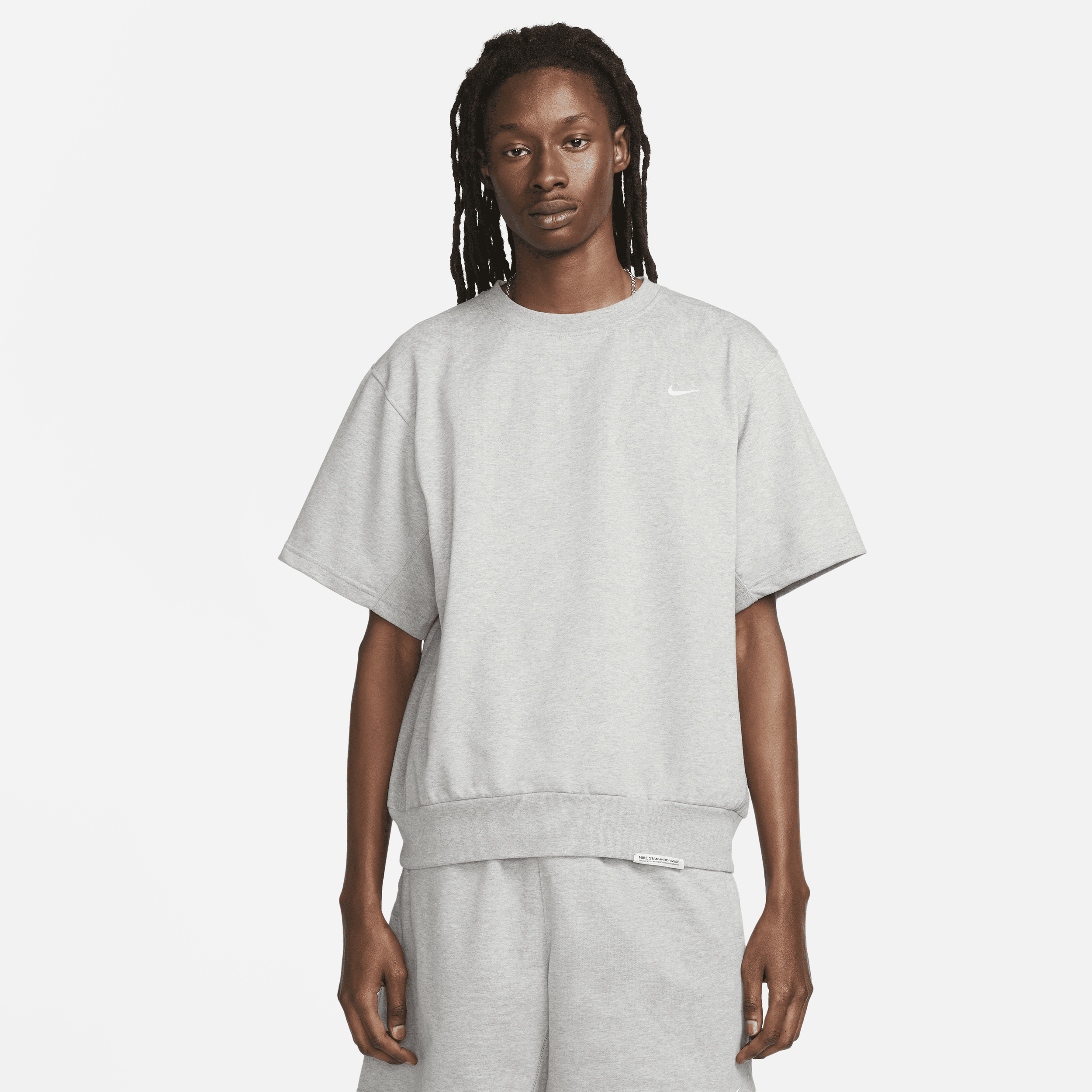 Shop Nike Men's Dri-fit Standard Issue Short-sleeve Basketball Crew In Grey