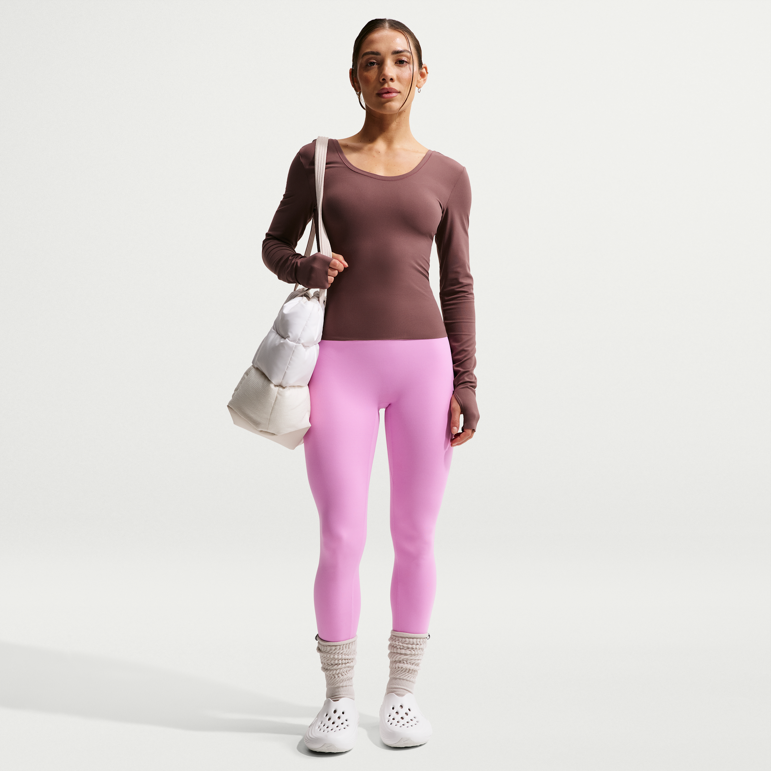 Nike Women's Zenvy High-Waisted Full-Length Leggings with No Front Seam in Purple | II2862-503
