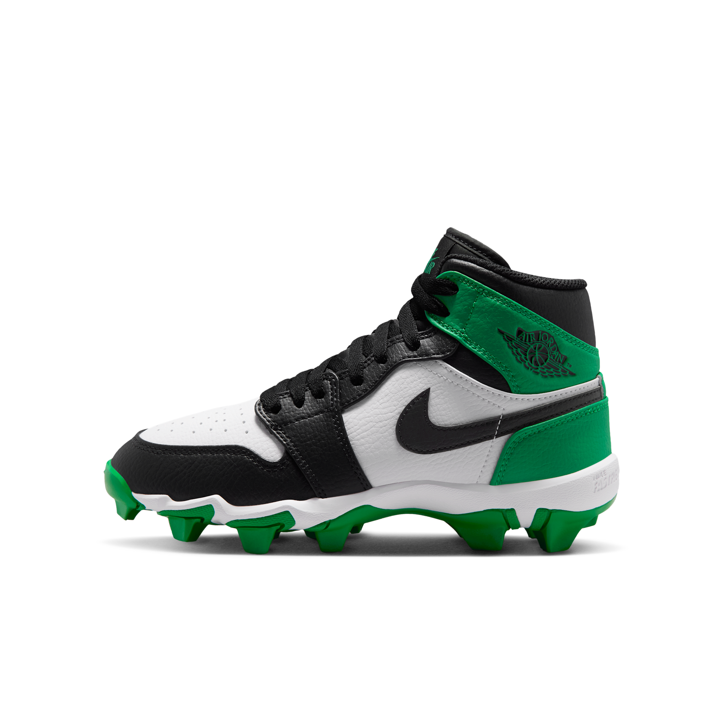 Jordan 1 Kids' Mid Multisport Cleats, Size 1.5, Black/Green