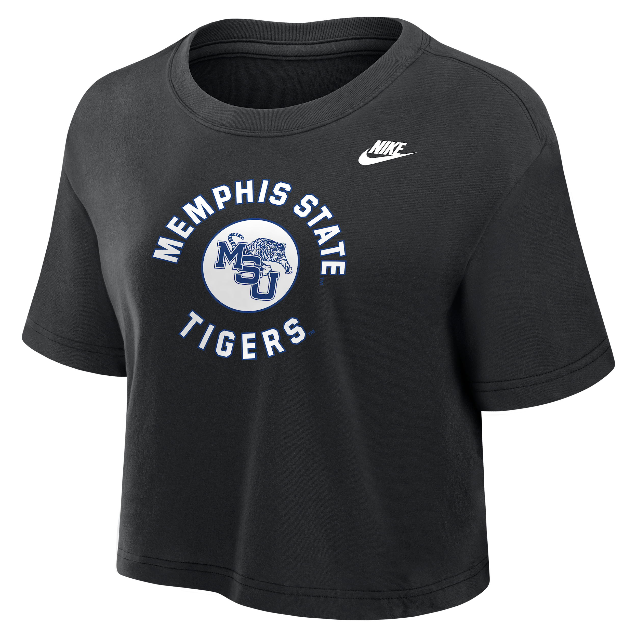 Memphis Tigers Nike Women's Dri-FIT Cropped T-Shirt in Black | W11840P404MEMP-BLK