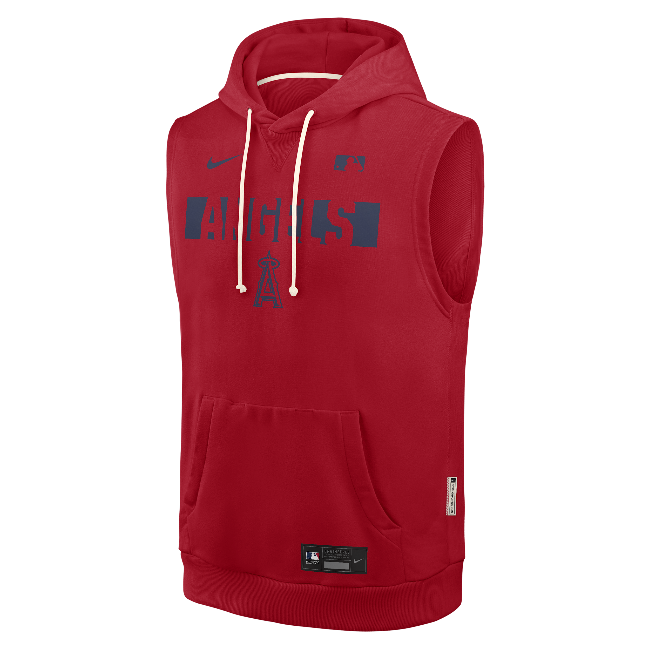 Los Angeles Angels Authentic Collection Standard Issue Nike Men's Dri-FIT MLB Sleeveless Pullover Hoodie in Red | 03B462QANG-4T2