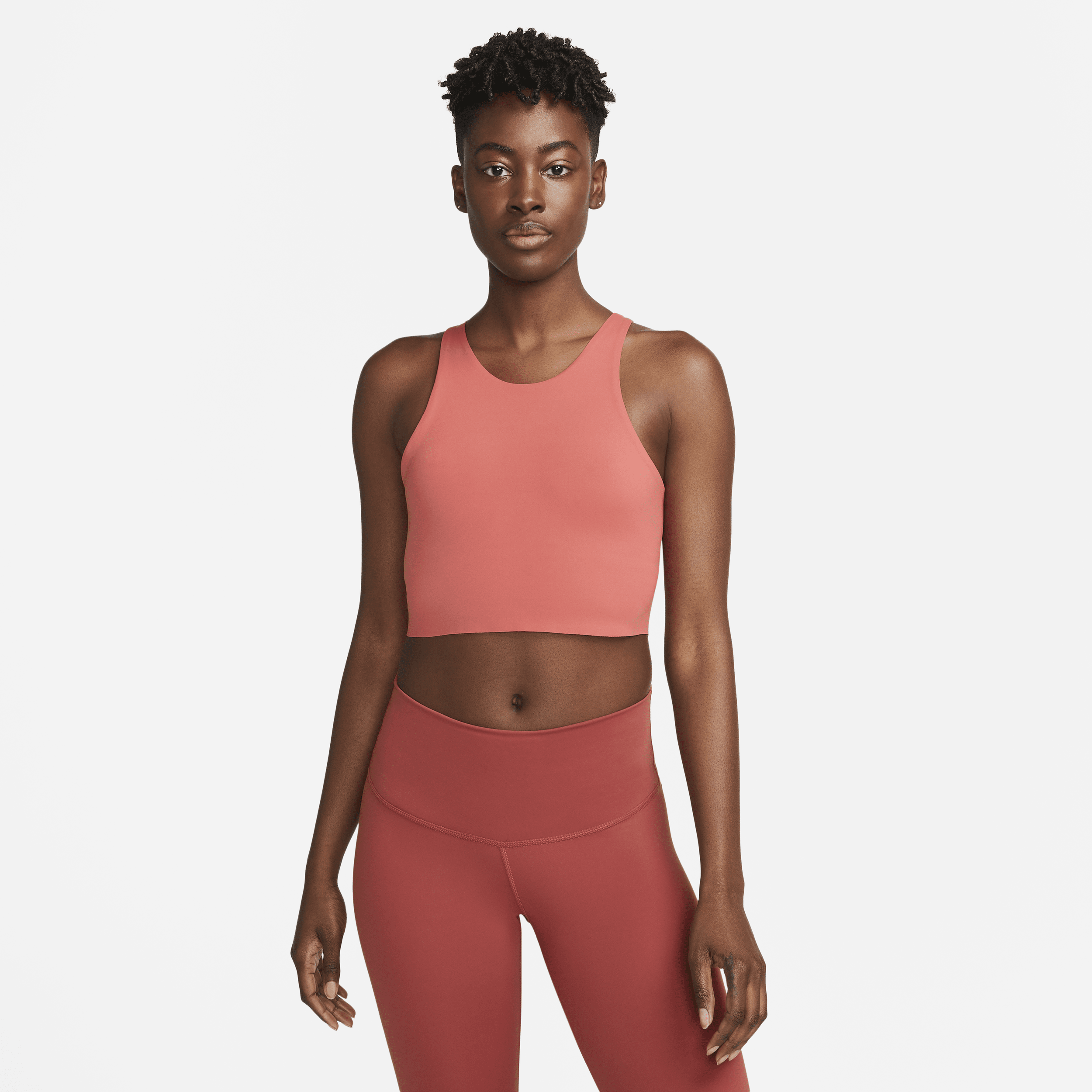 Nike Women's Yoga Dri-fit Luxe Shelf-bra Cropped Tank Top In Red | ModeSens