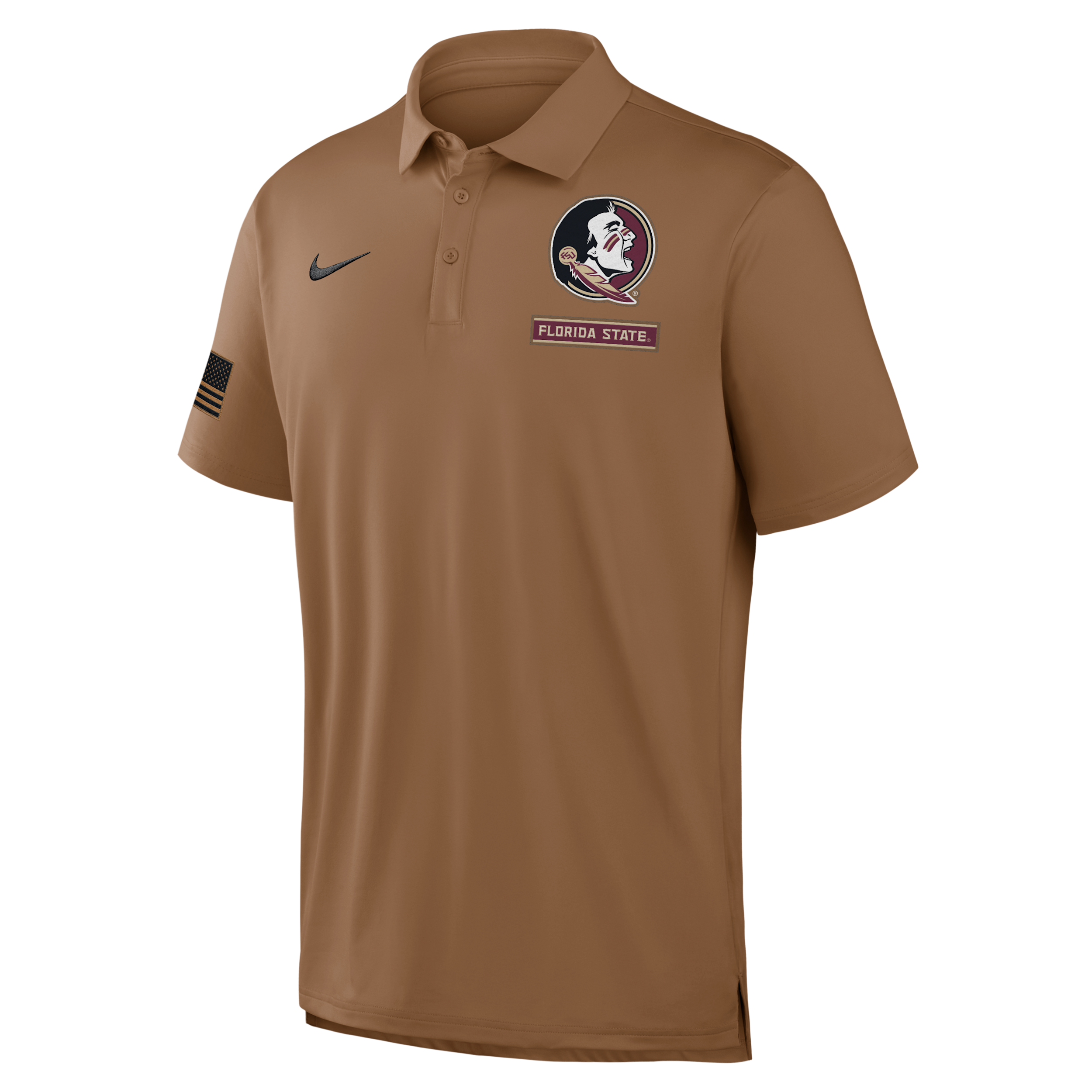 Florida State Military Appreciation Nike Men's Dri-FIT College Polo in Brown | 04PF2EAFTN-YG7