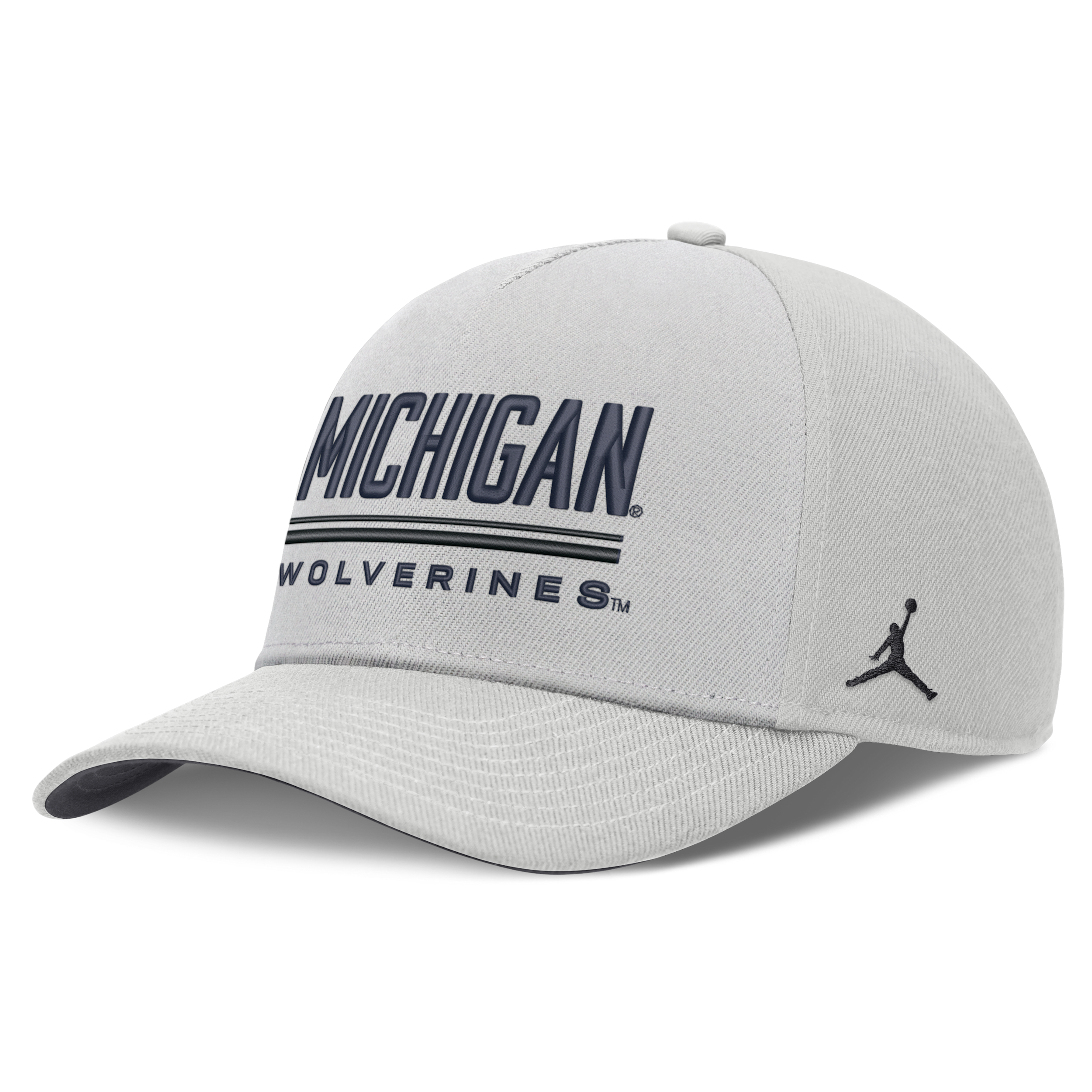 Men's Michigan Sideline Practice Rise Jordan Brand Dri-FIT College Adjustable Hat in Grey | JC060BBMWN-RKB
