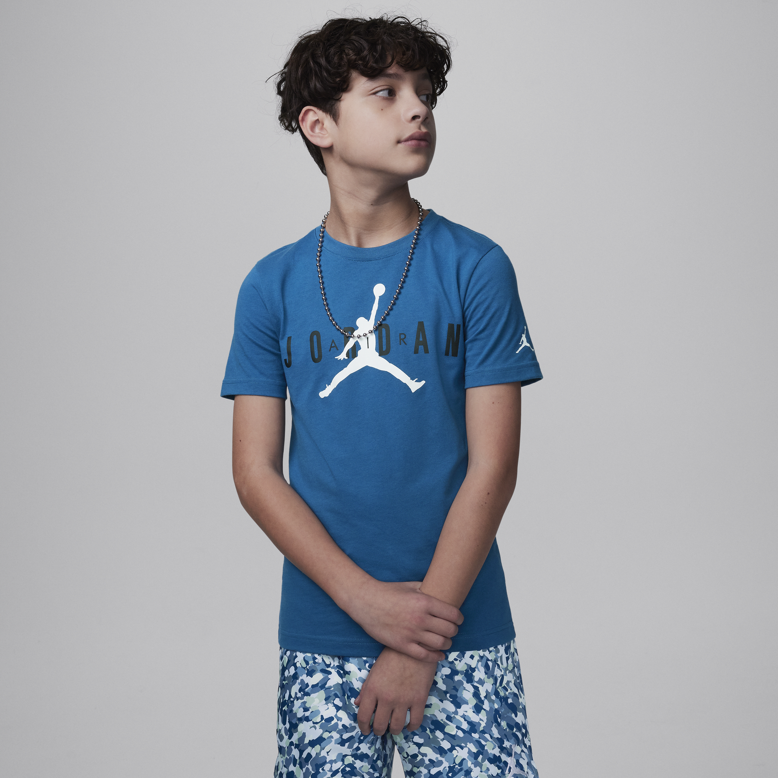 Shop Jordan Big Kids' T-shirt In Blue