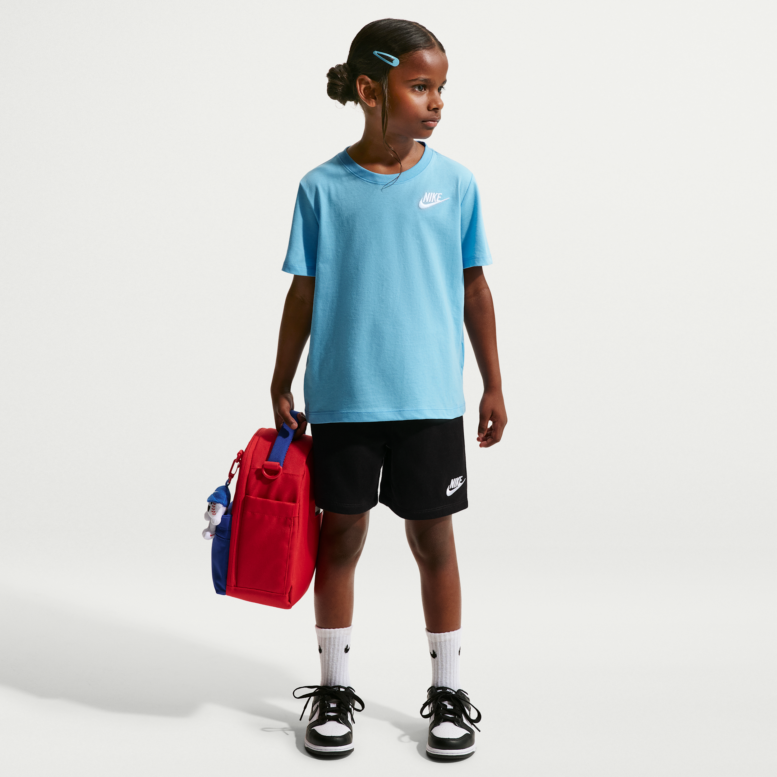 Nike Little Kids' Club 2-Piece Knit Shorts Set in Blue | 86M143-UPR