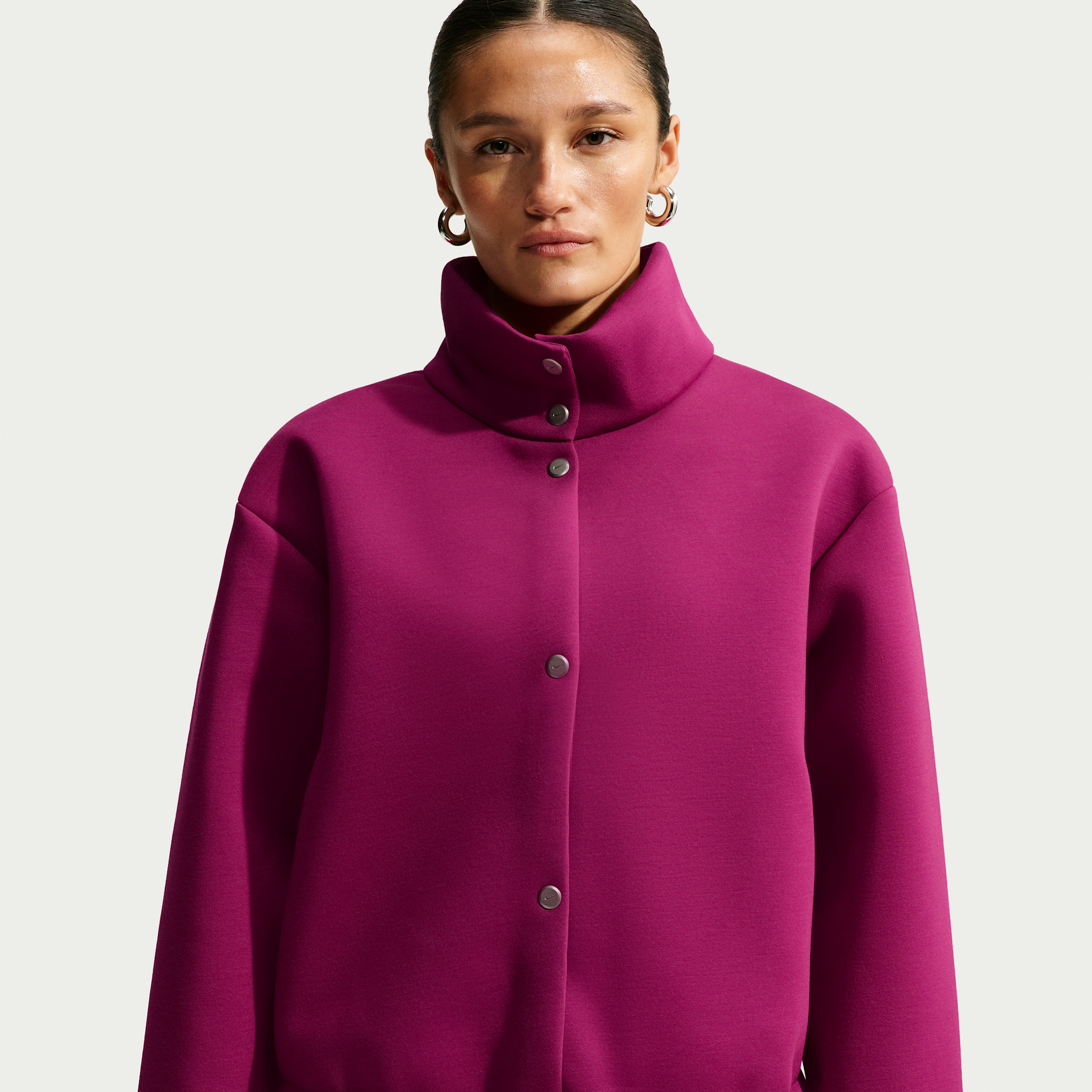 Nike Women's Article Fleece Oversized Jacket in Red | IX7055-630