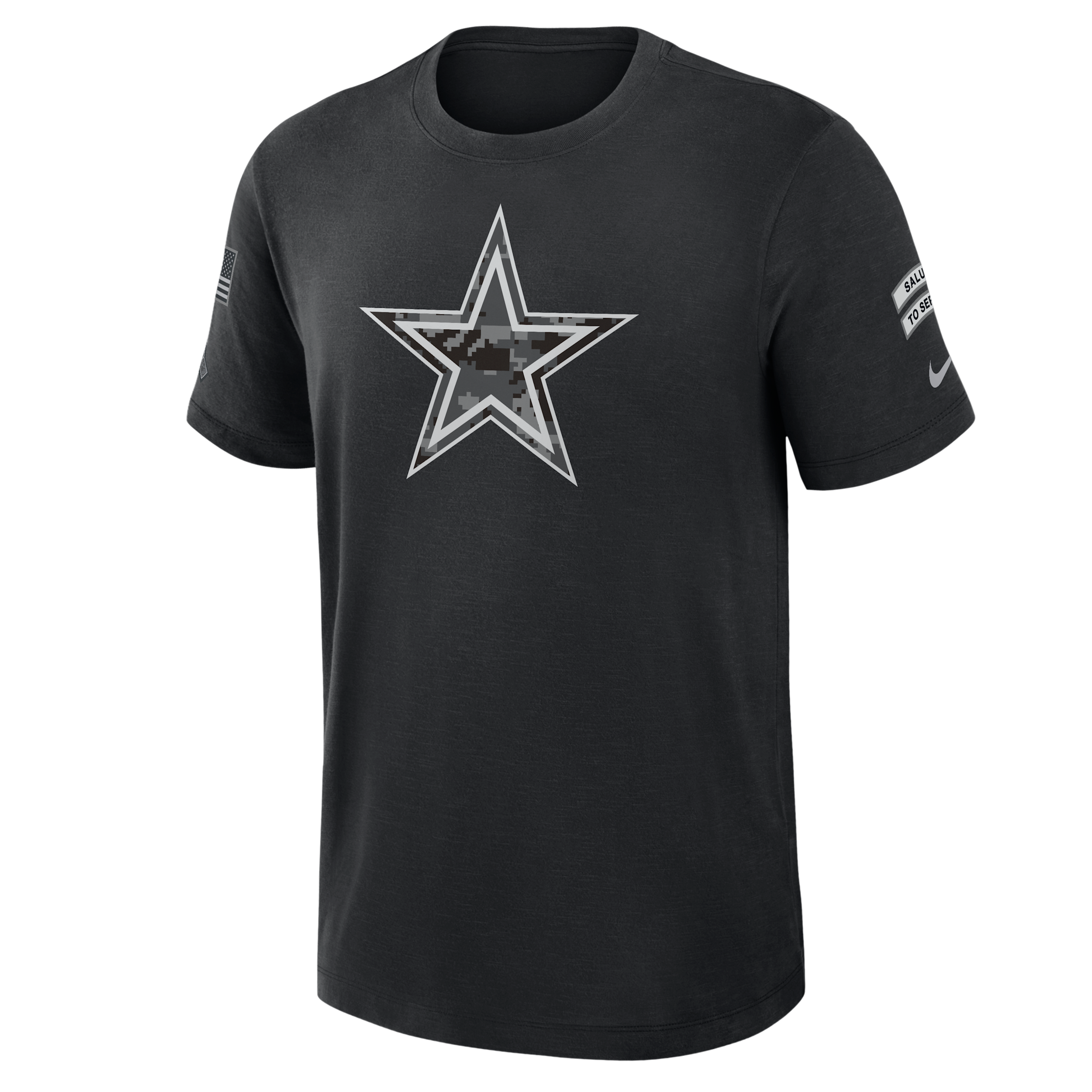 Dallas Cowboys Salute to Service Slub Nike Men's Dri-FIT NFL T-Shirt in Black | 034900AA29-AEG