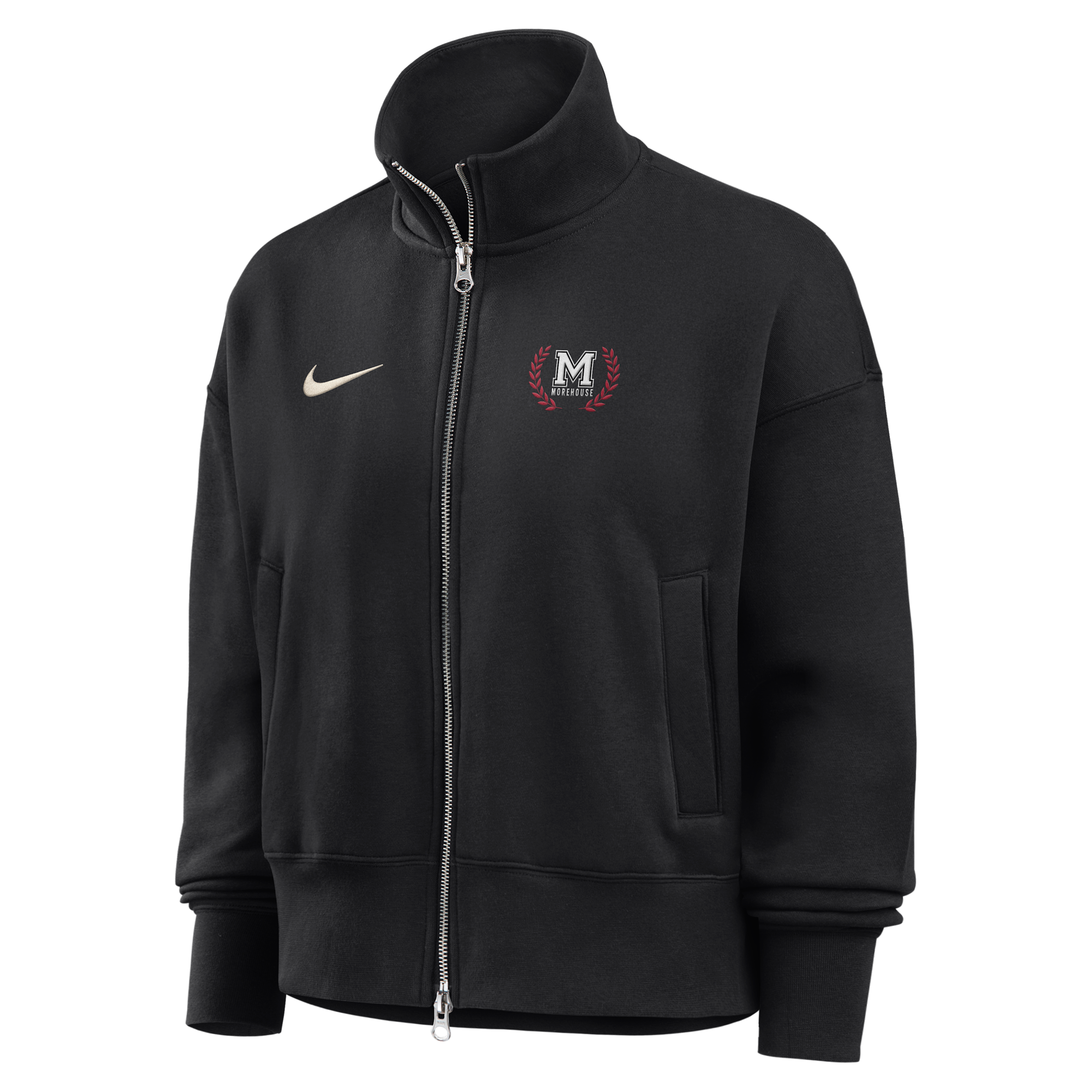 Nike Women's College (Morehouse College) Nike Women's Phoenix Fleece Track Jacket in Black | ZW052NMORE26-BLK