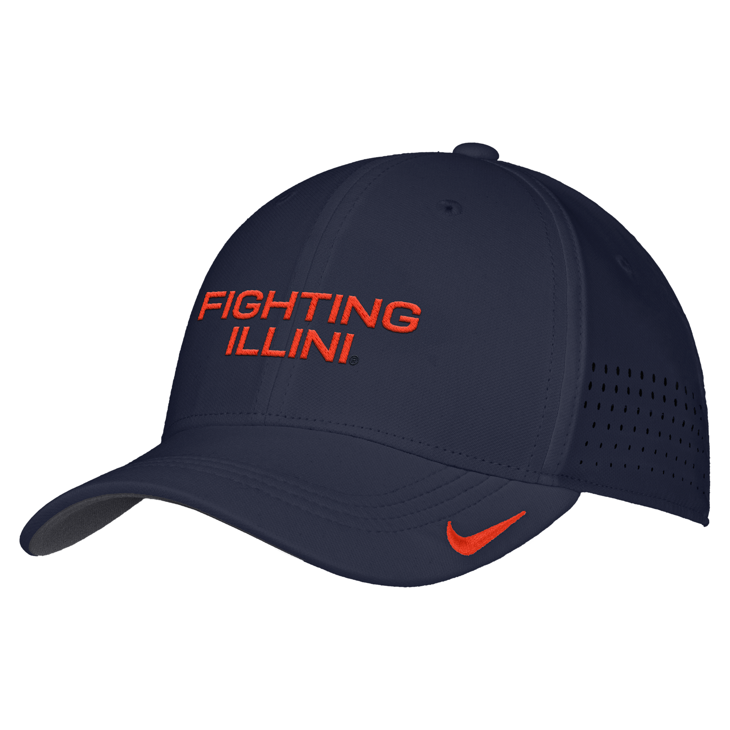 Nike Men's Navy Illinois Fighting Illini 2026 On-Field AeroBill SwooshFlex Dri-fit Hat - Navy