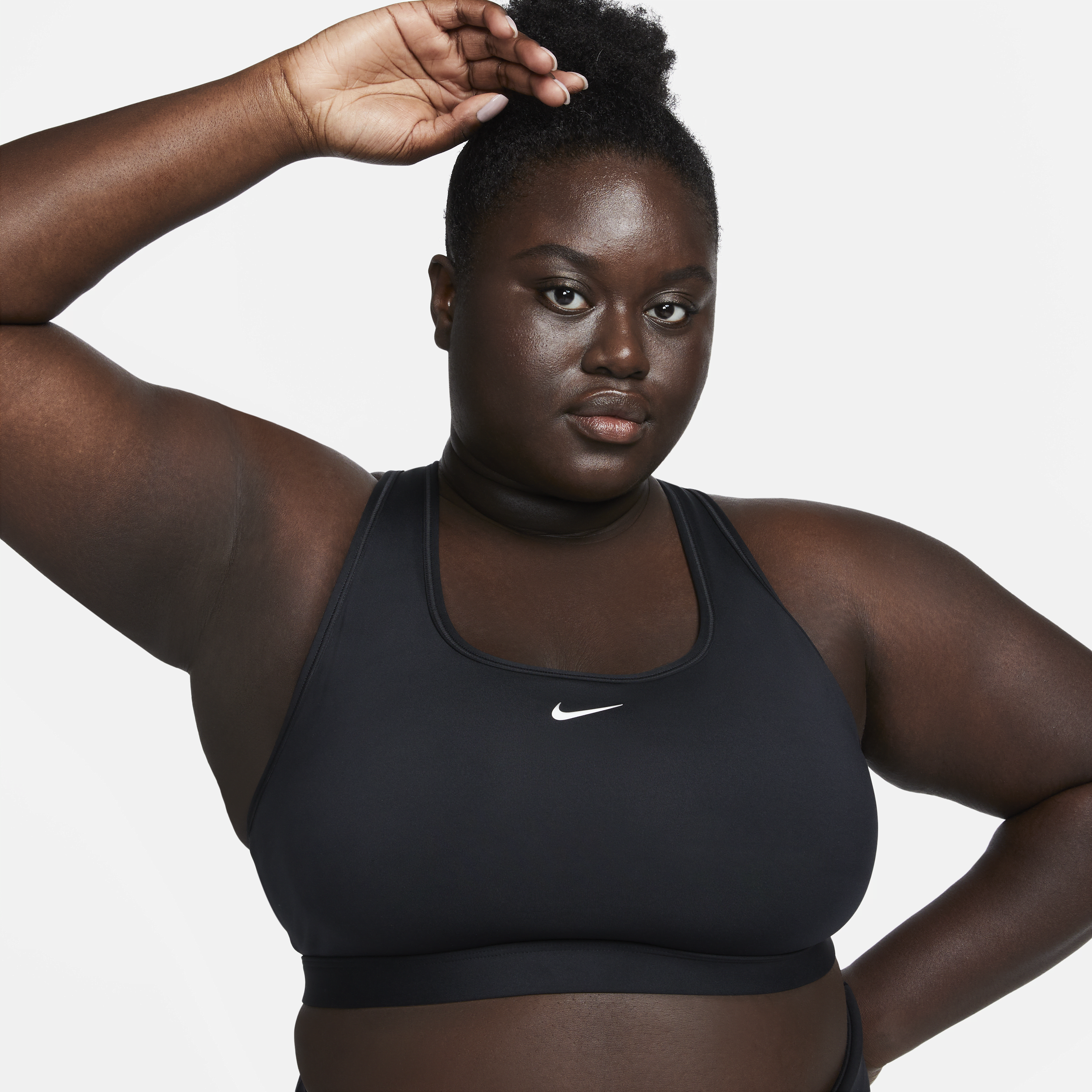 Nike Women's Swoosh Light Support Non-padded Sports Bra (plus Size) In Black