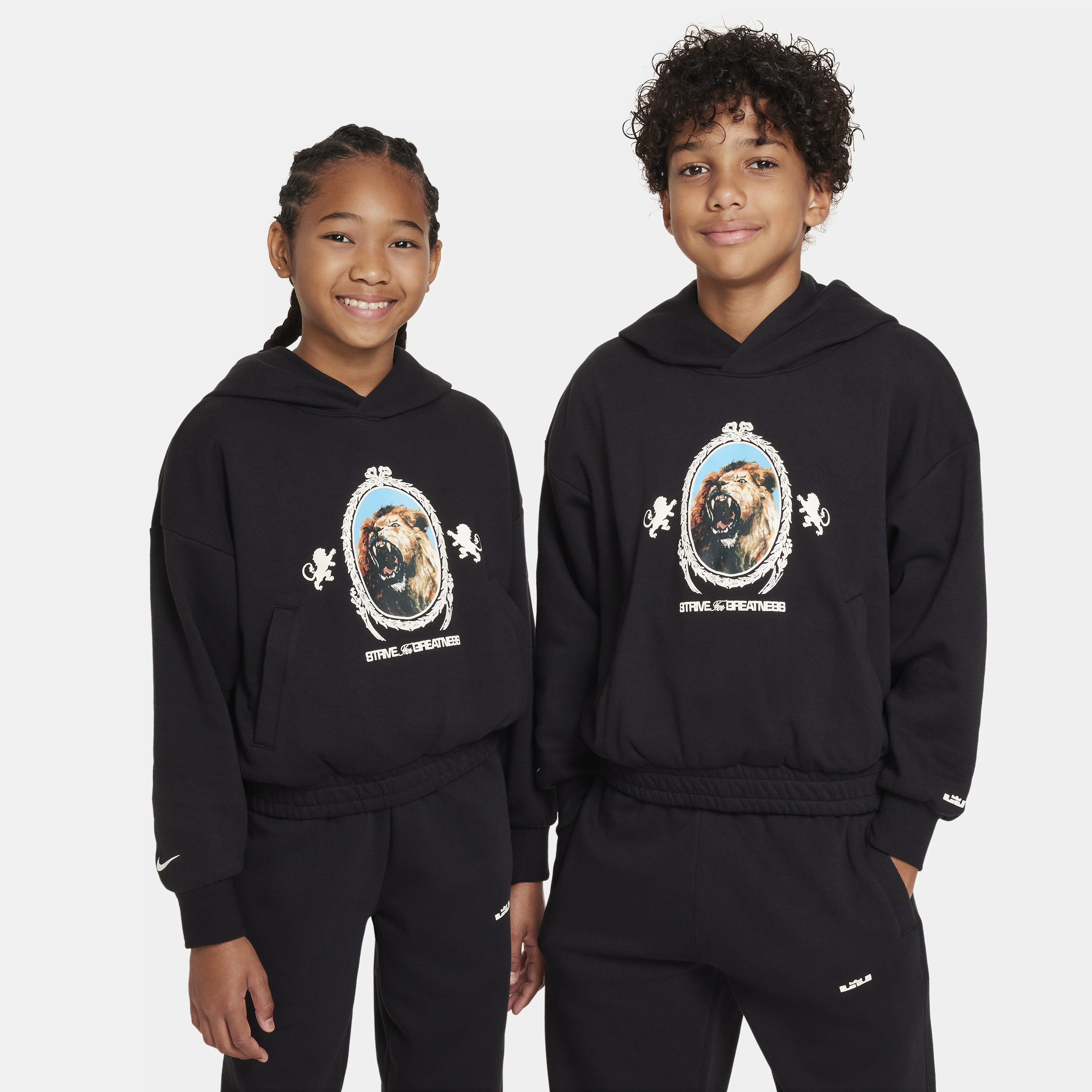 Nike Lebron Big Kids' Basketball Pullover Hoodie In Black