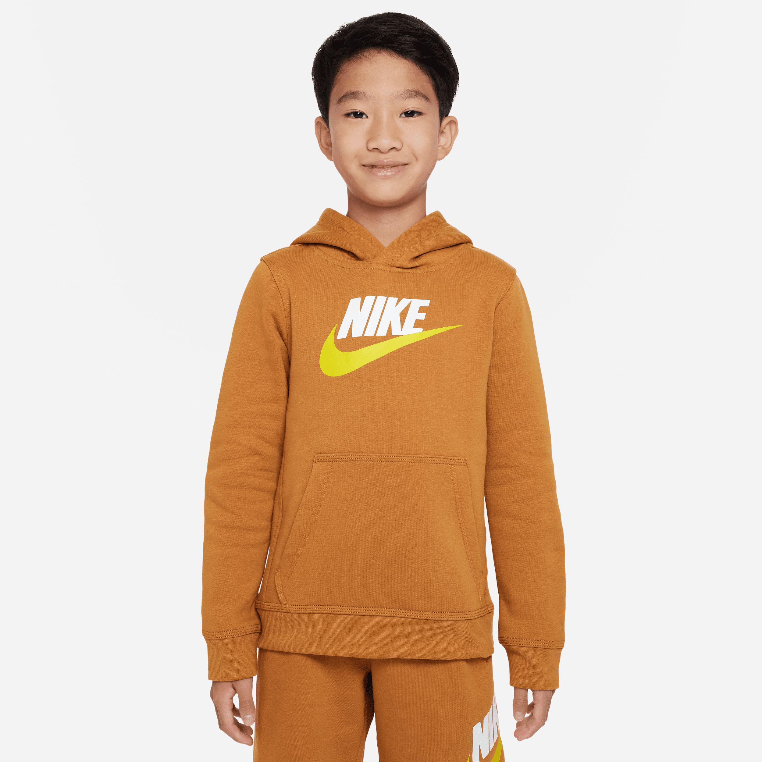 Nike Sportswear Club Fleece Big Kids' Pullover Hoodie In Brown