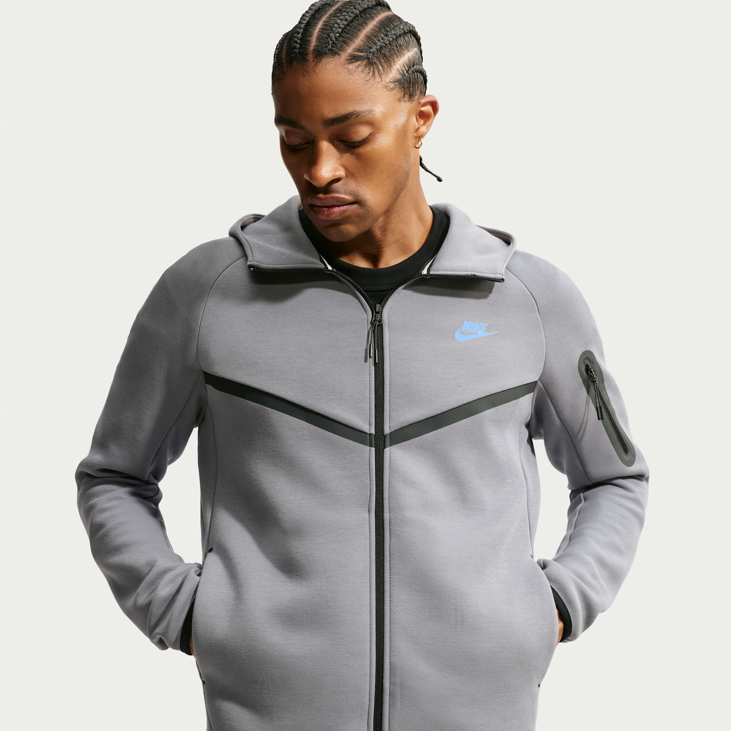 Nike Men's Tech Fleece Windrunner Full-Zip Jacket in Grey | HV0949-085