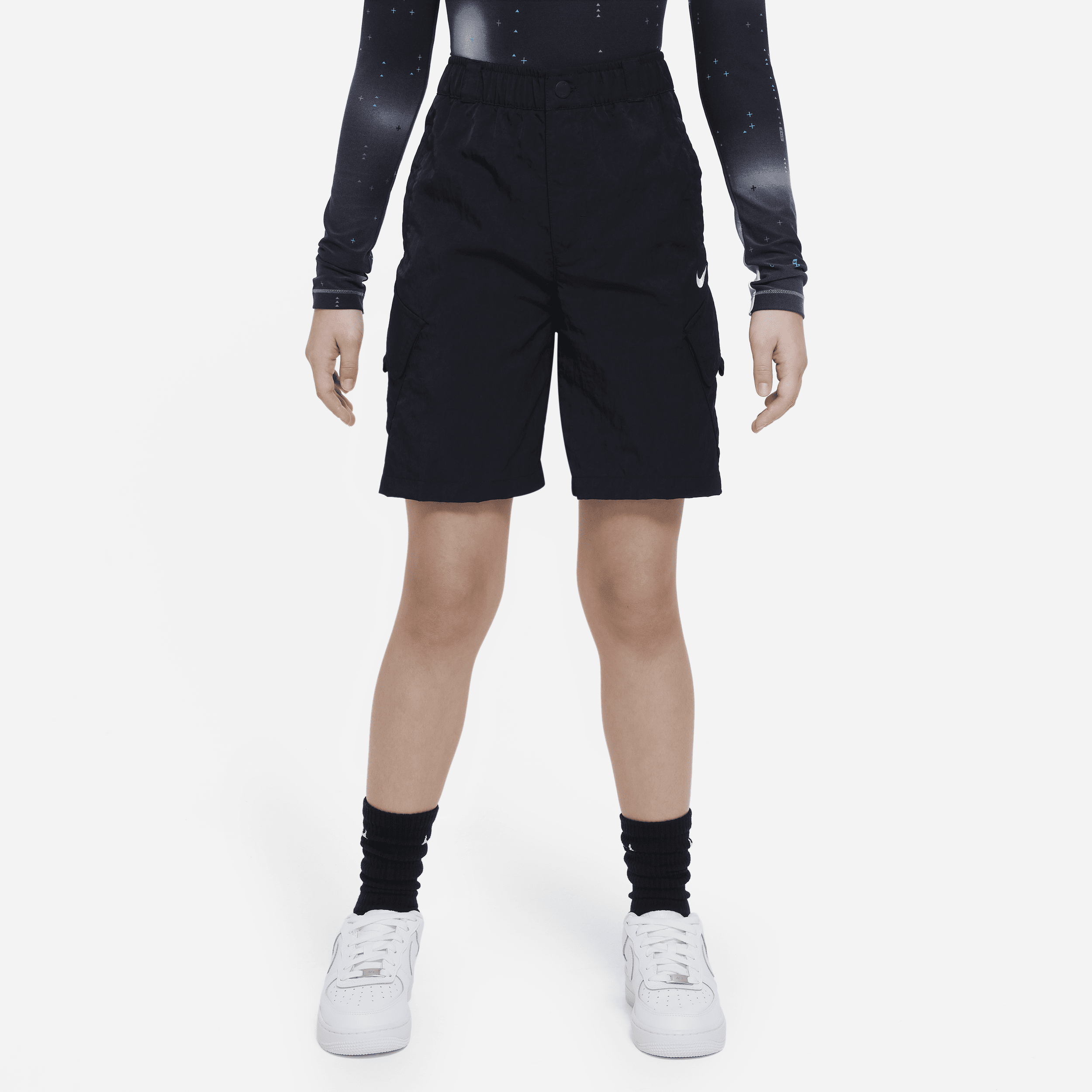 Nike Outdoor Play Big Kids' Woven Cargo Shorts In Black