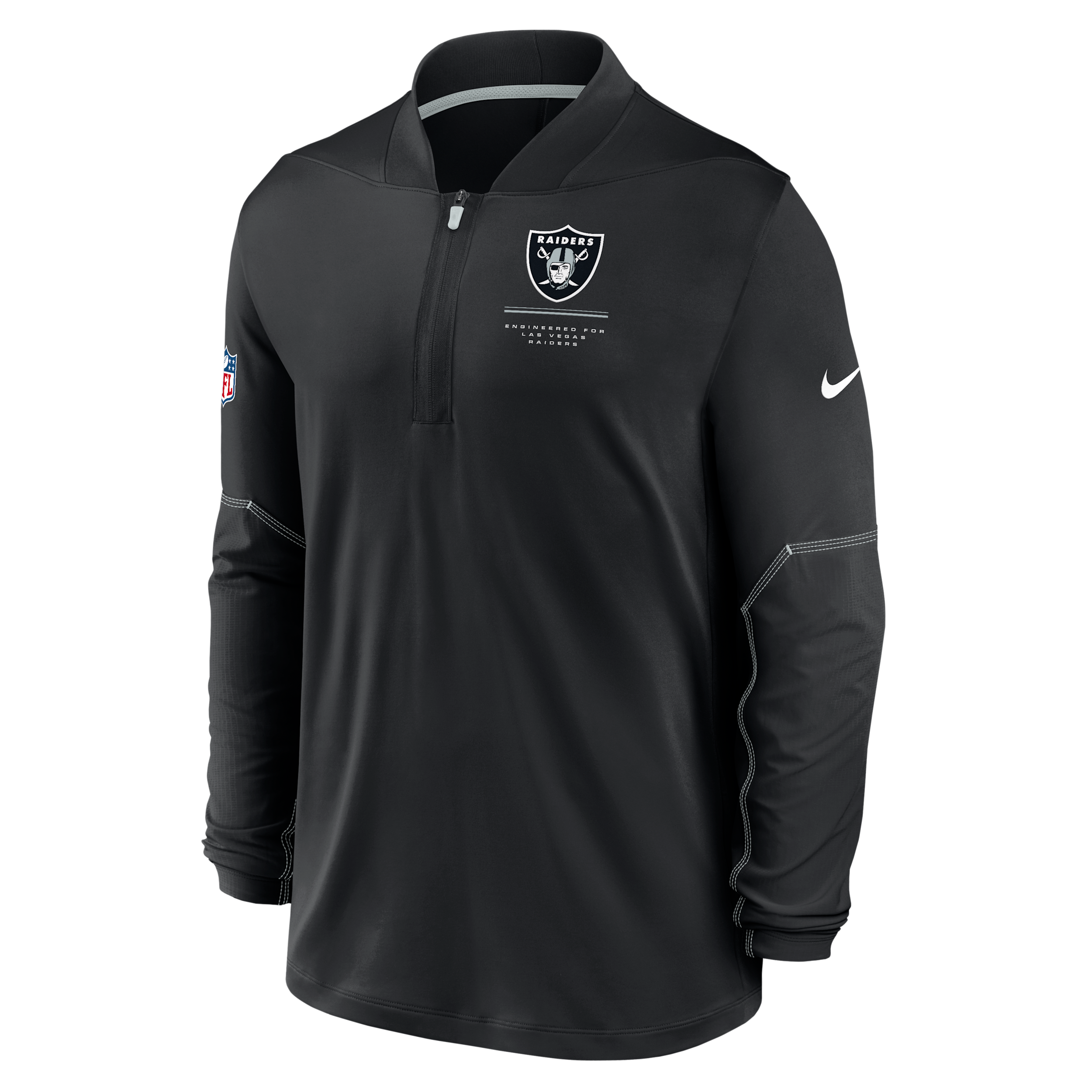 Nike Men's Black Las Vegas Raiders Sideline Dri-fit Half-Zip Pullover Sweatshirt - Black