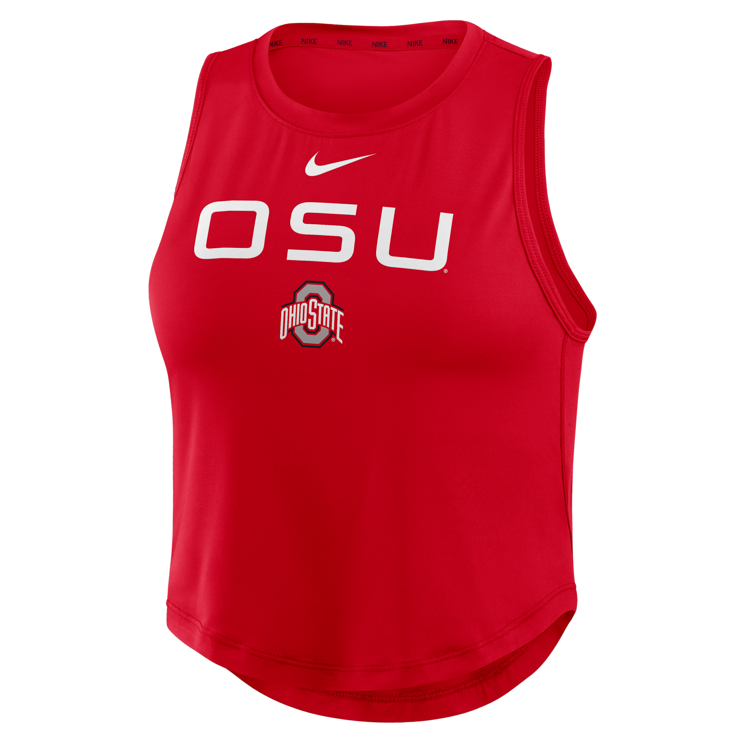 Nike Women's Scarlet Ohio State Buckeyes One Dri-fit Cropped Tank Top - Scarlet