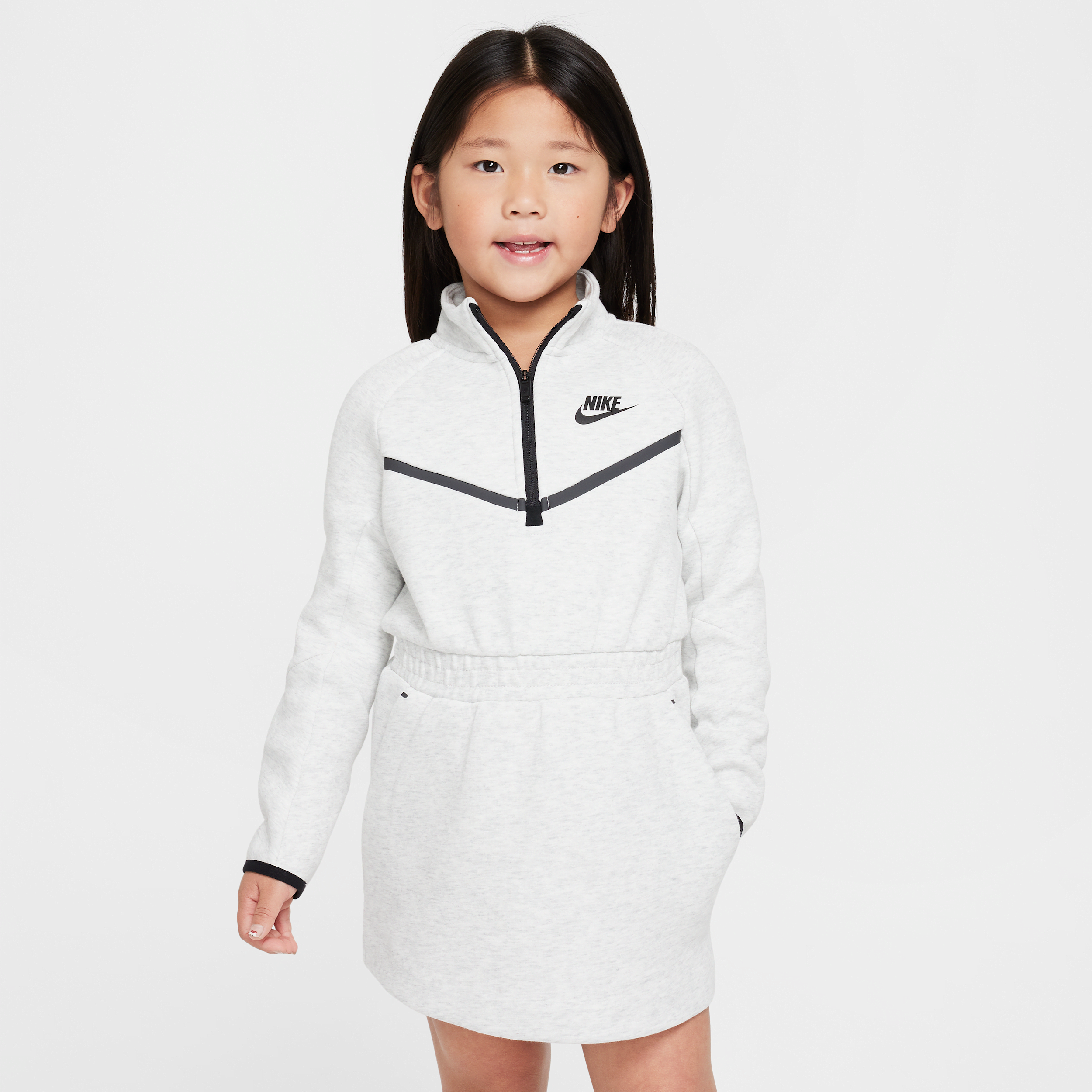 Nike Tech Fleece Little Kids' Dress In Grey