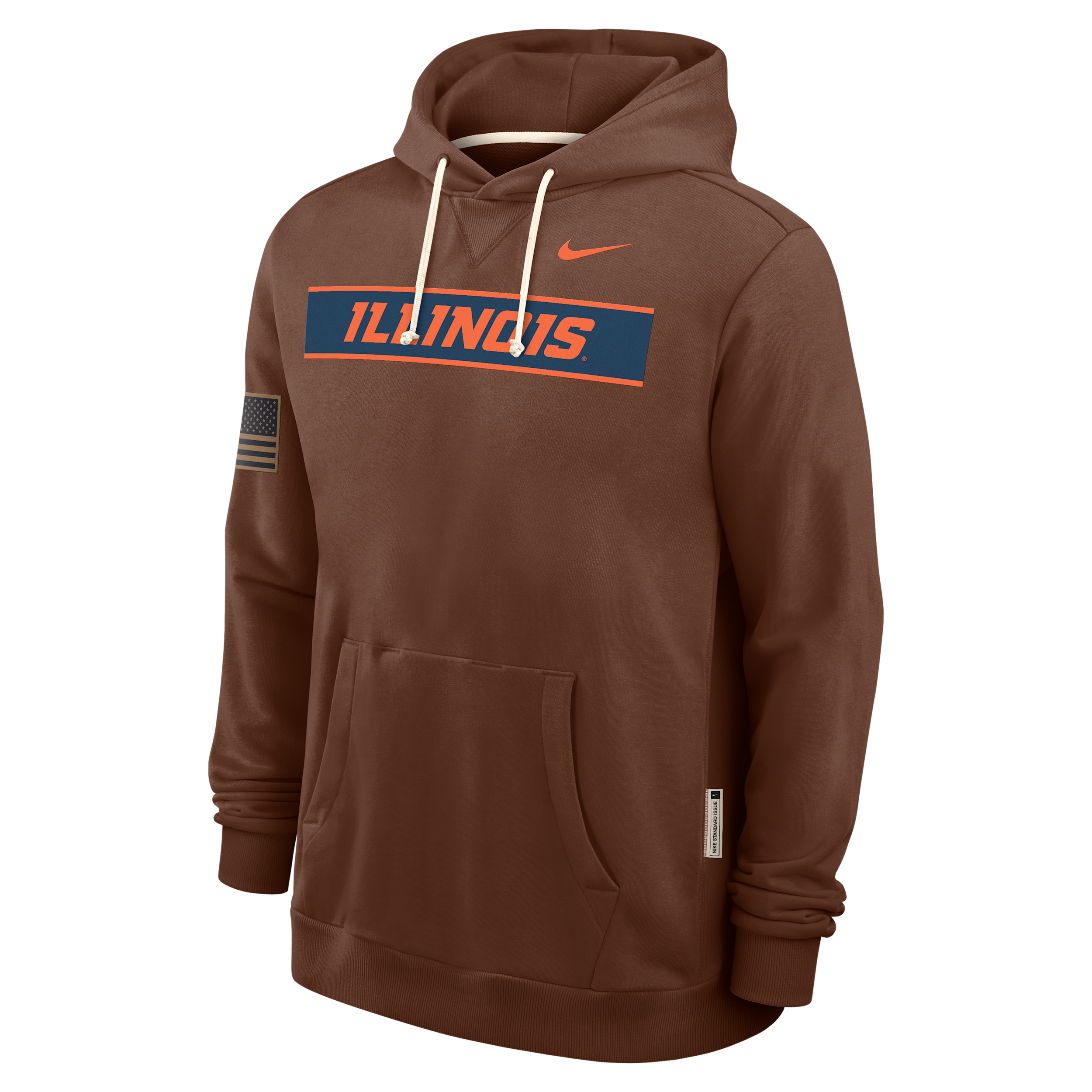 Nike Men's Illinois Fighting Illini 2026 Military Appreciation Standard Issue Dri-FIT Hoodie, Medium, Brown