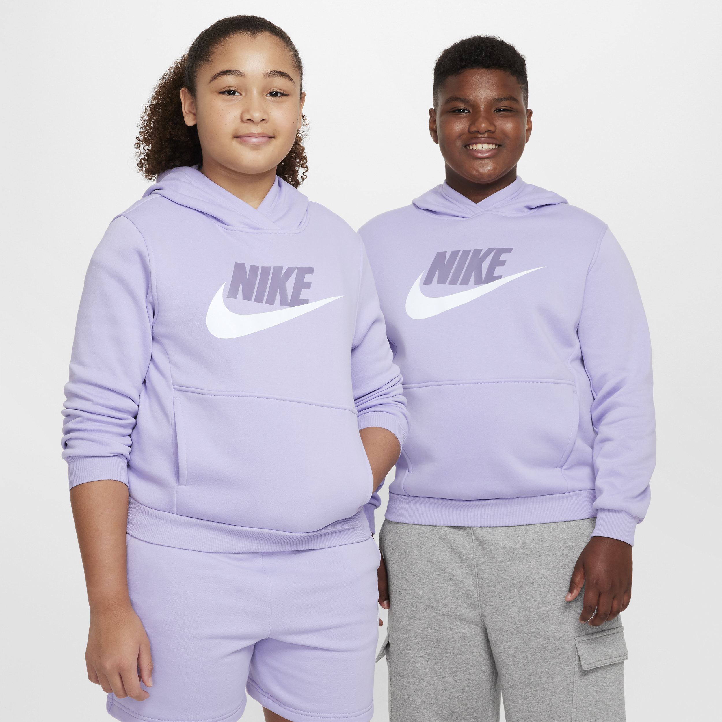 Shop Nike Sportswear Club Fleece Big Kids' Hoodie (extended Size) In Purple