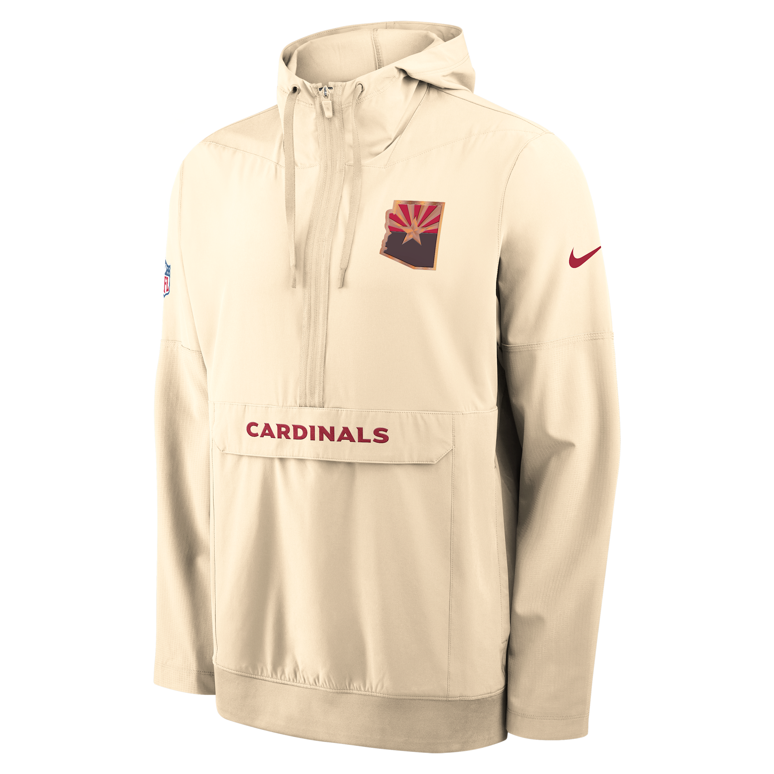Nike Arizona Cardinals Rivalries Collection Sideline Anorak  Men's Nfl 1/2-zip Hooded Jacket In Brown