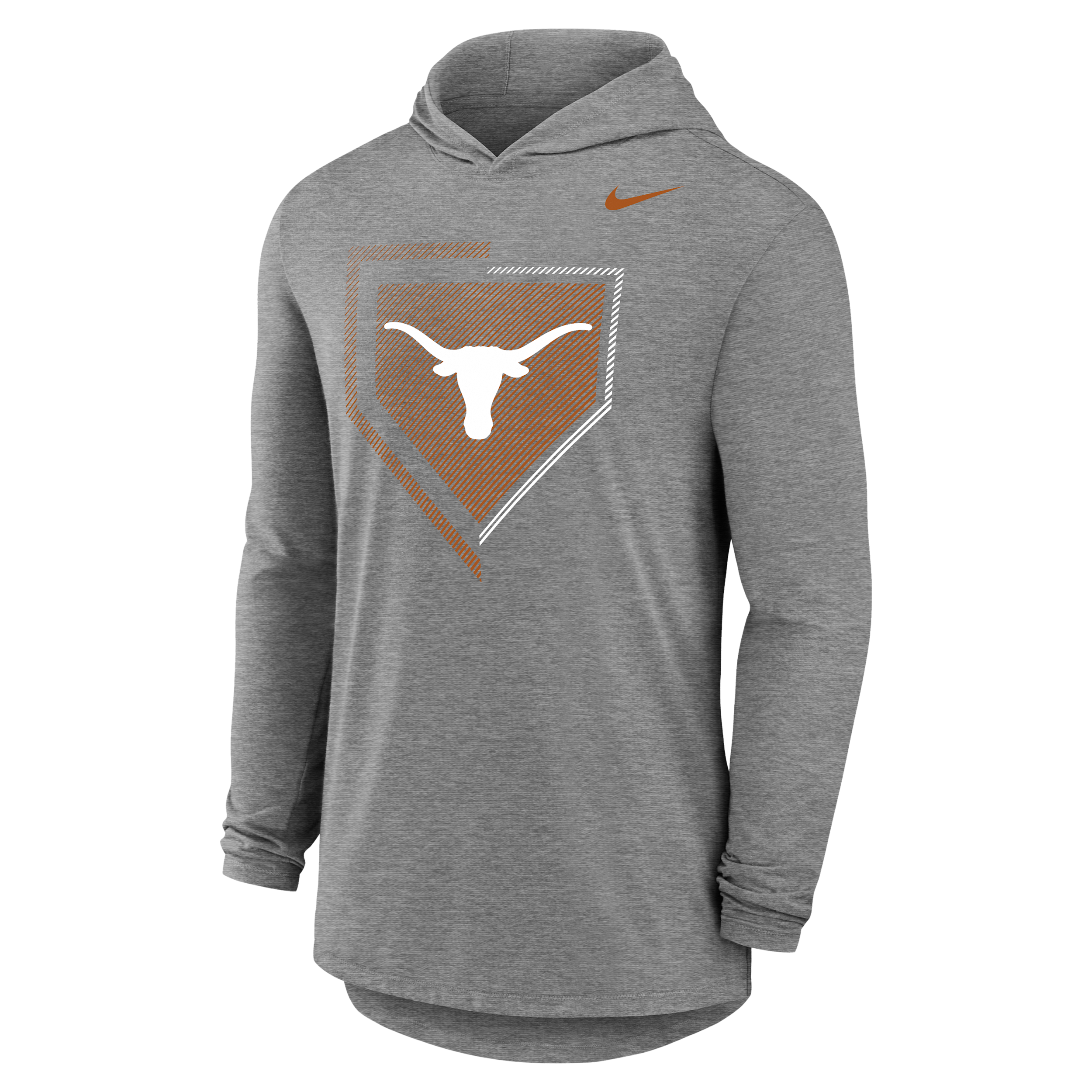 Nike Men's Gray Texas Longhorns 2026 Ncaa Baseball Men's College World Series Dugout Long Sleeve Hooded T-Shirt - Gray
