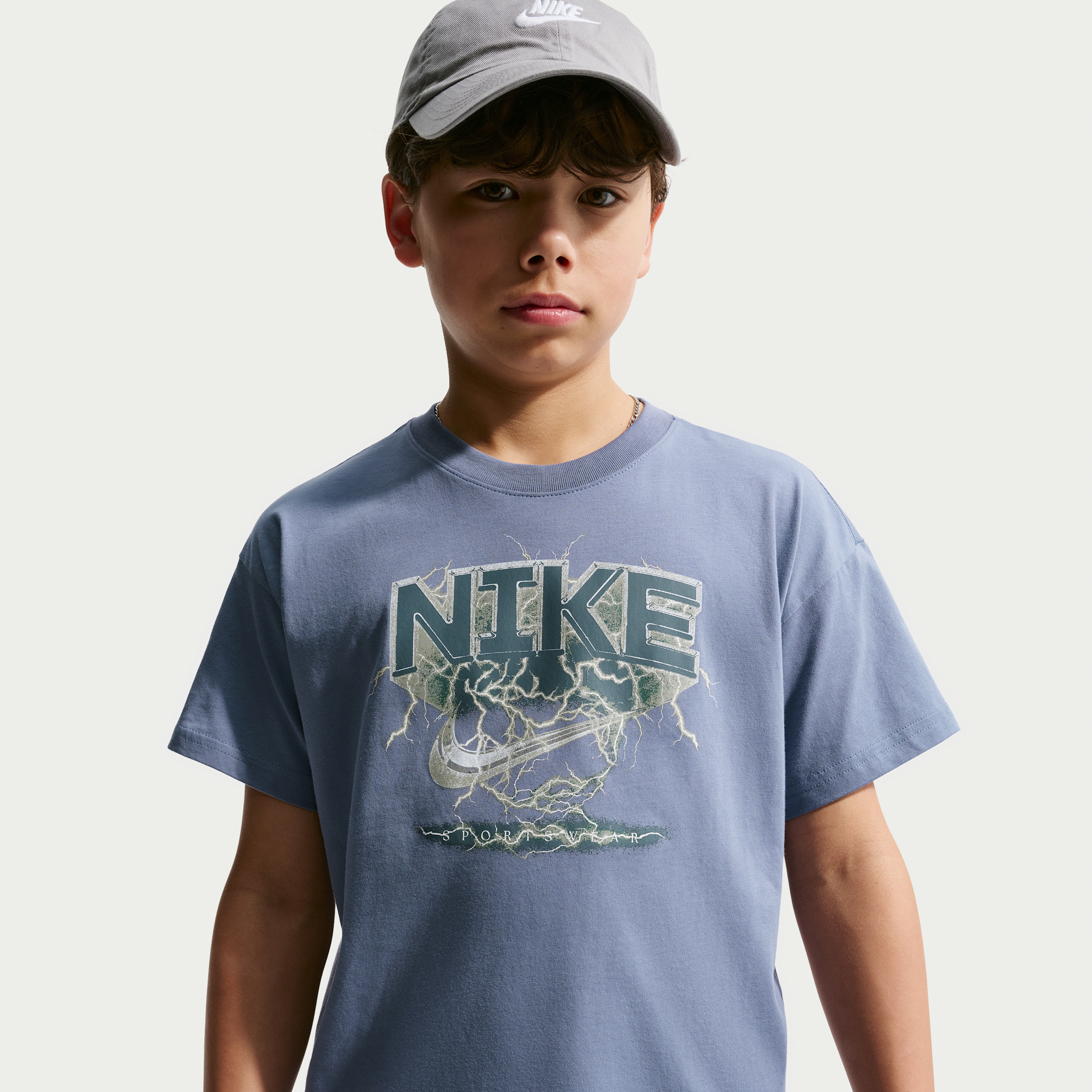 Nike Sportswear Big Kids' T-Shirt in Blue | IR5209-499