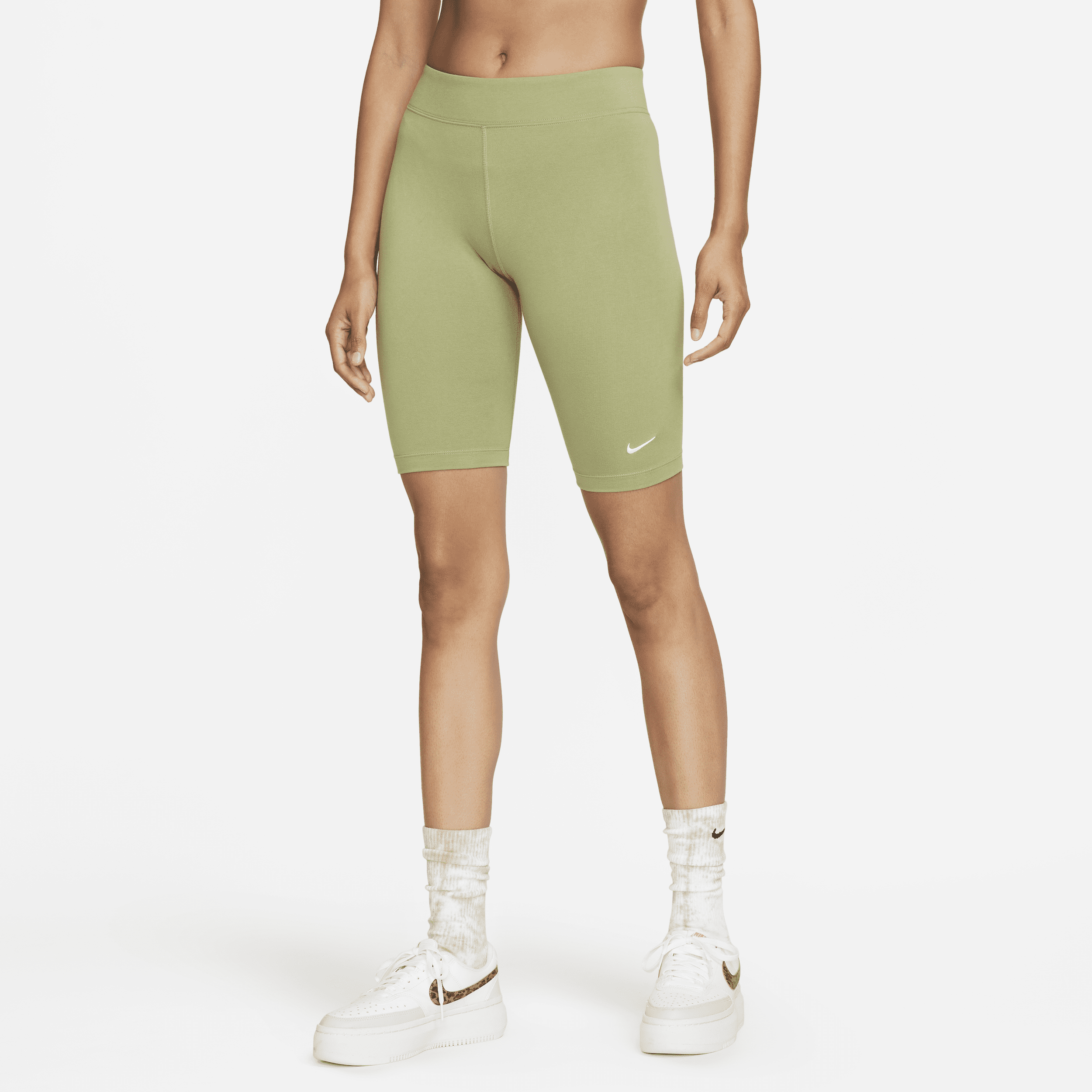 Nike Women's  Sportswear Essential Mid-rise 10" Biker Shorts In Green
