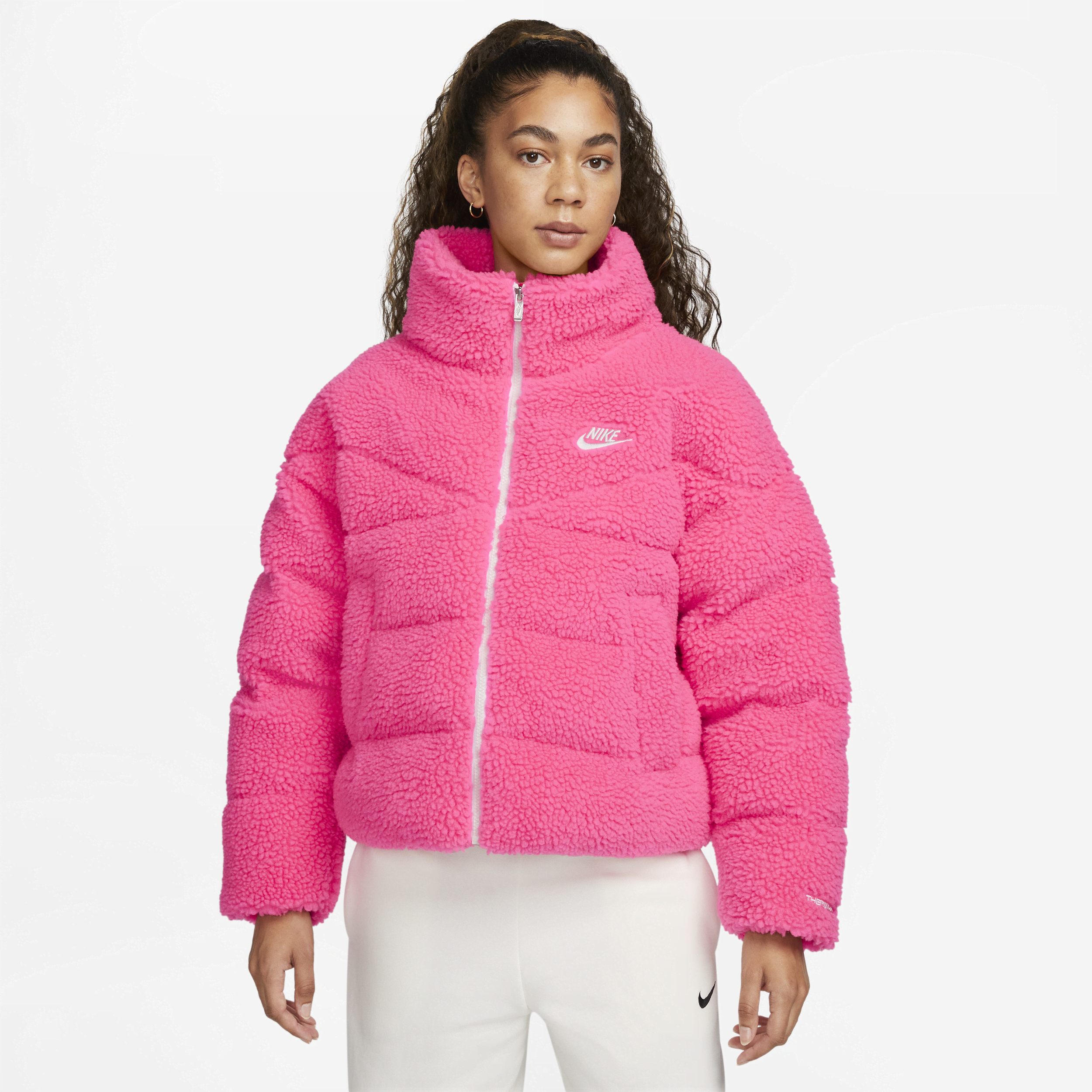 Nike Women's  Sportswear Therma-fit City Series Synthetic Fill High-pile Fleece Jacket In Pink