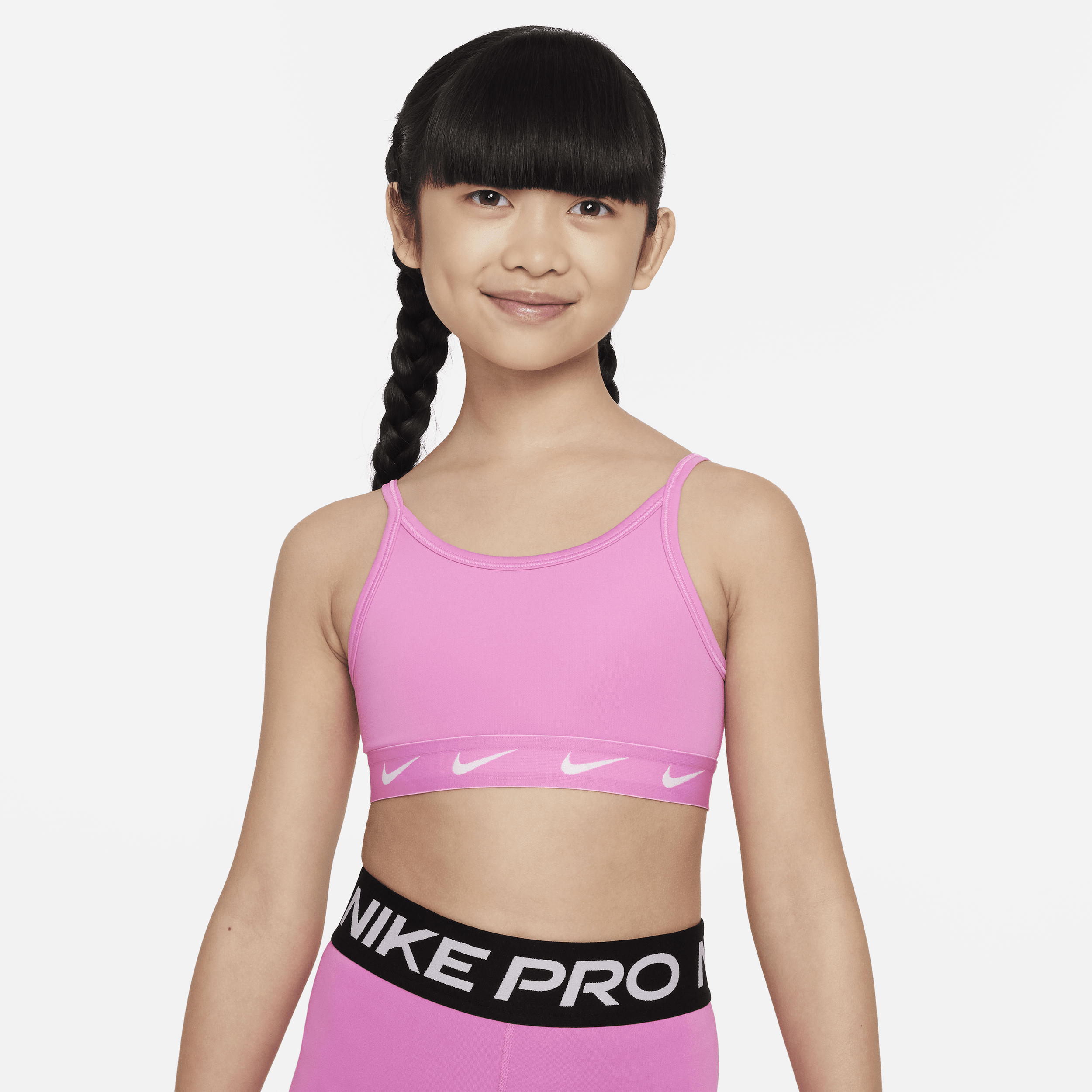 Nike One Big Kids' (girls') Sports Bra In Pink