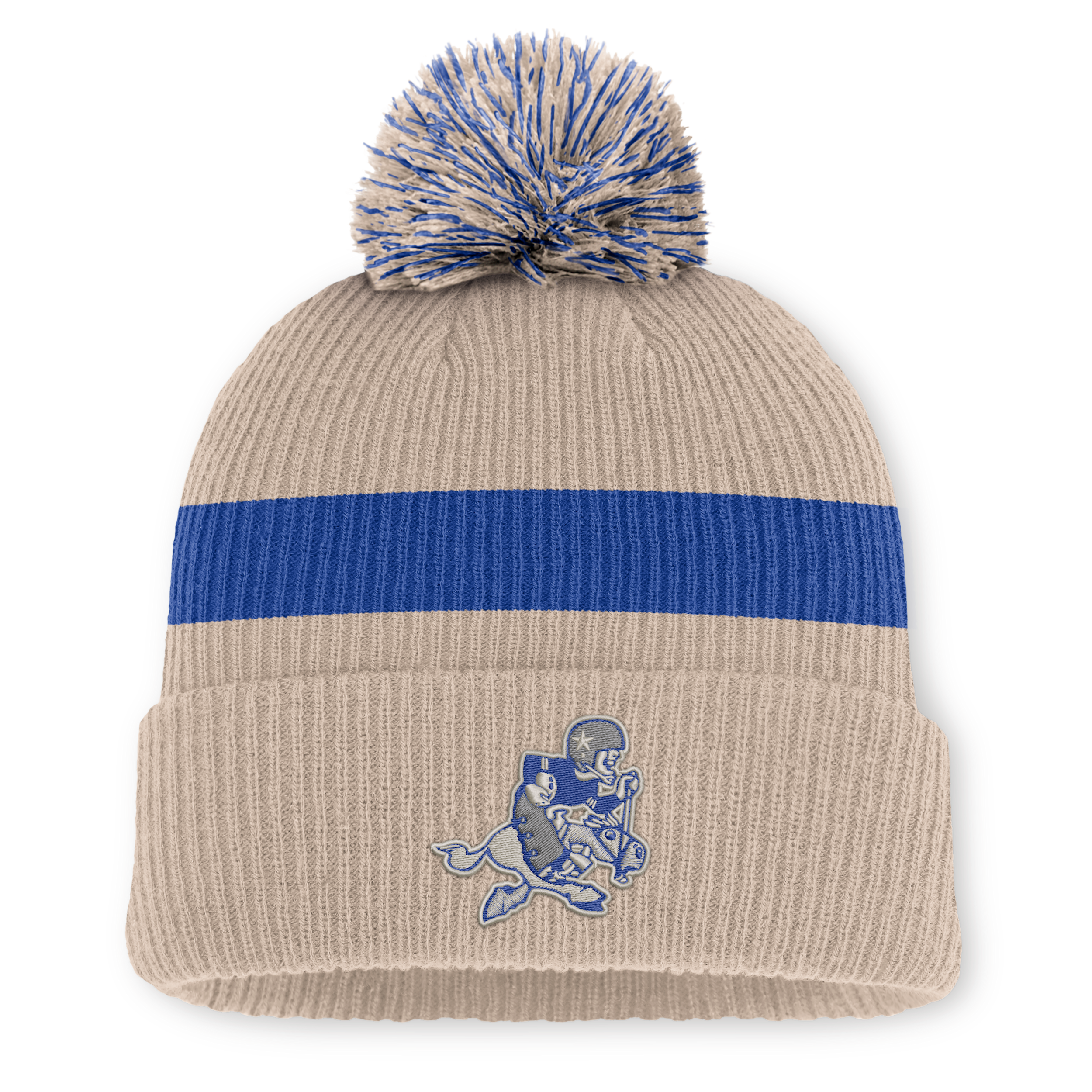 Dallas Cowboys Rewind Peak Nike Men's NFL Cuffed Pom Beanie in Brown | NF160INRV6Z-M17