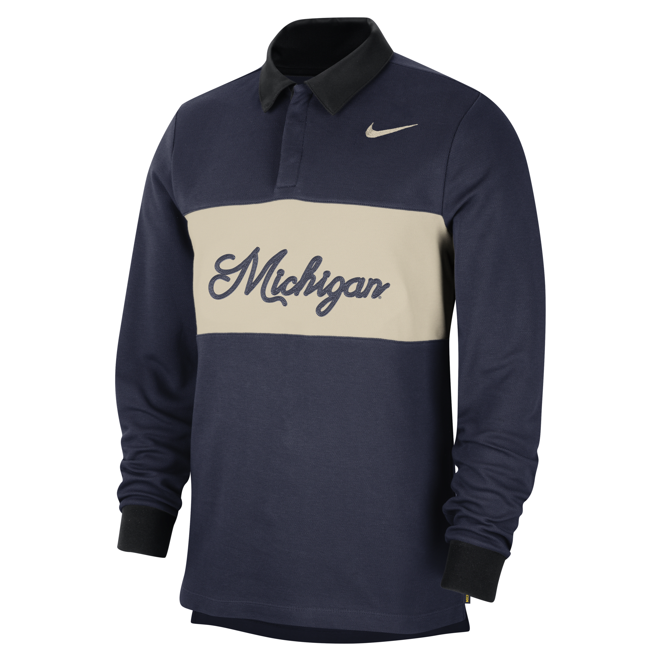Nike Michigan  Unisex Dri-fit College Long-sleeve Polo In Blue
