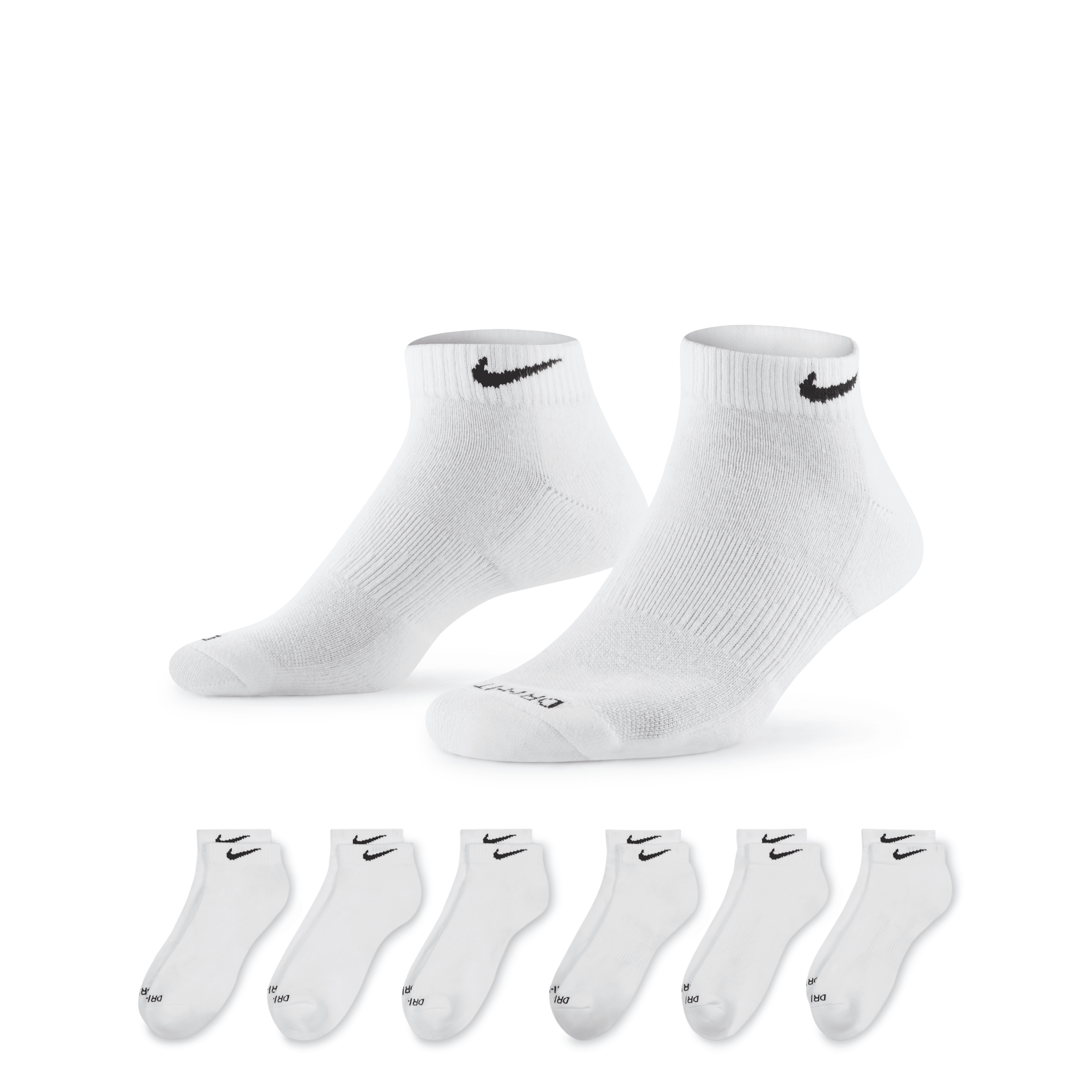 Nike Unisex Everyday Plus Cushioned Training Ankle Socks (6 Pairs) In White
